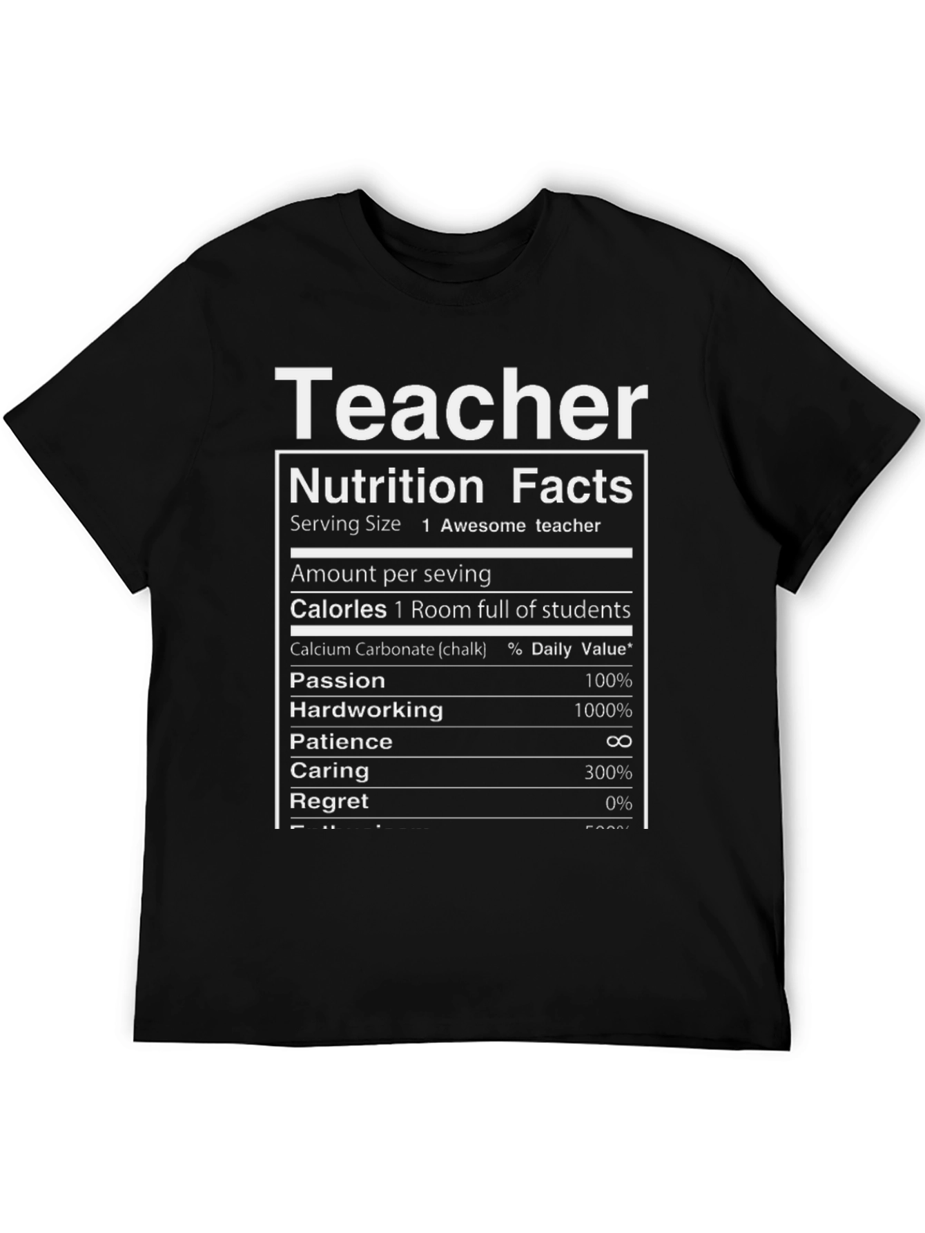 Teacher Nutrition Facts T-Shirt