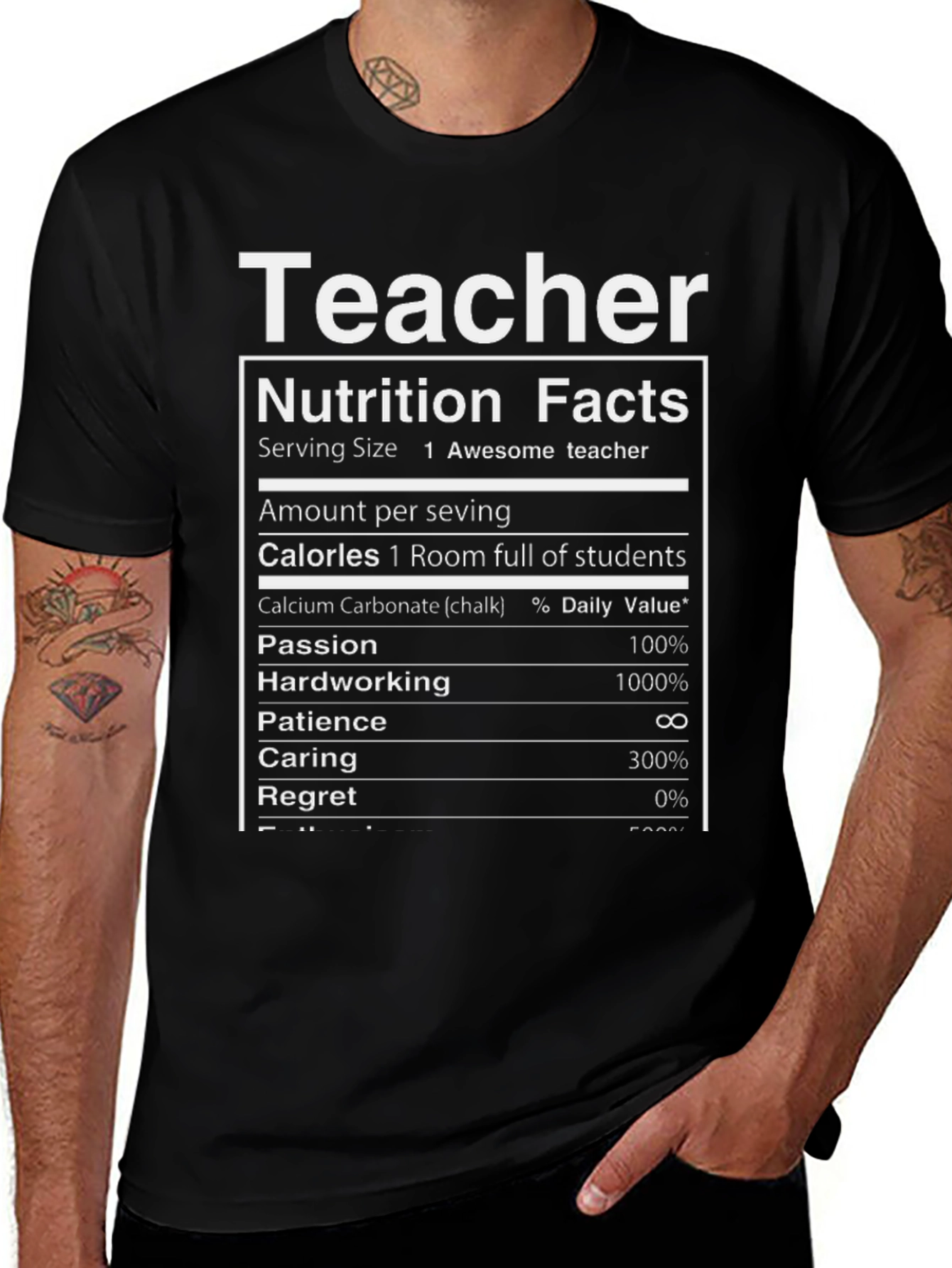 Teacher Nutrition Facts T-Shirt