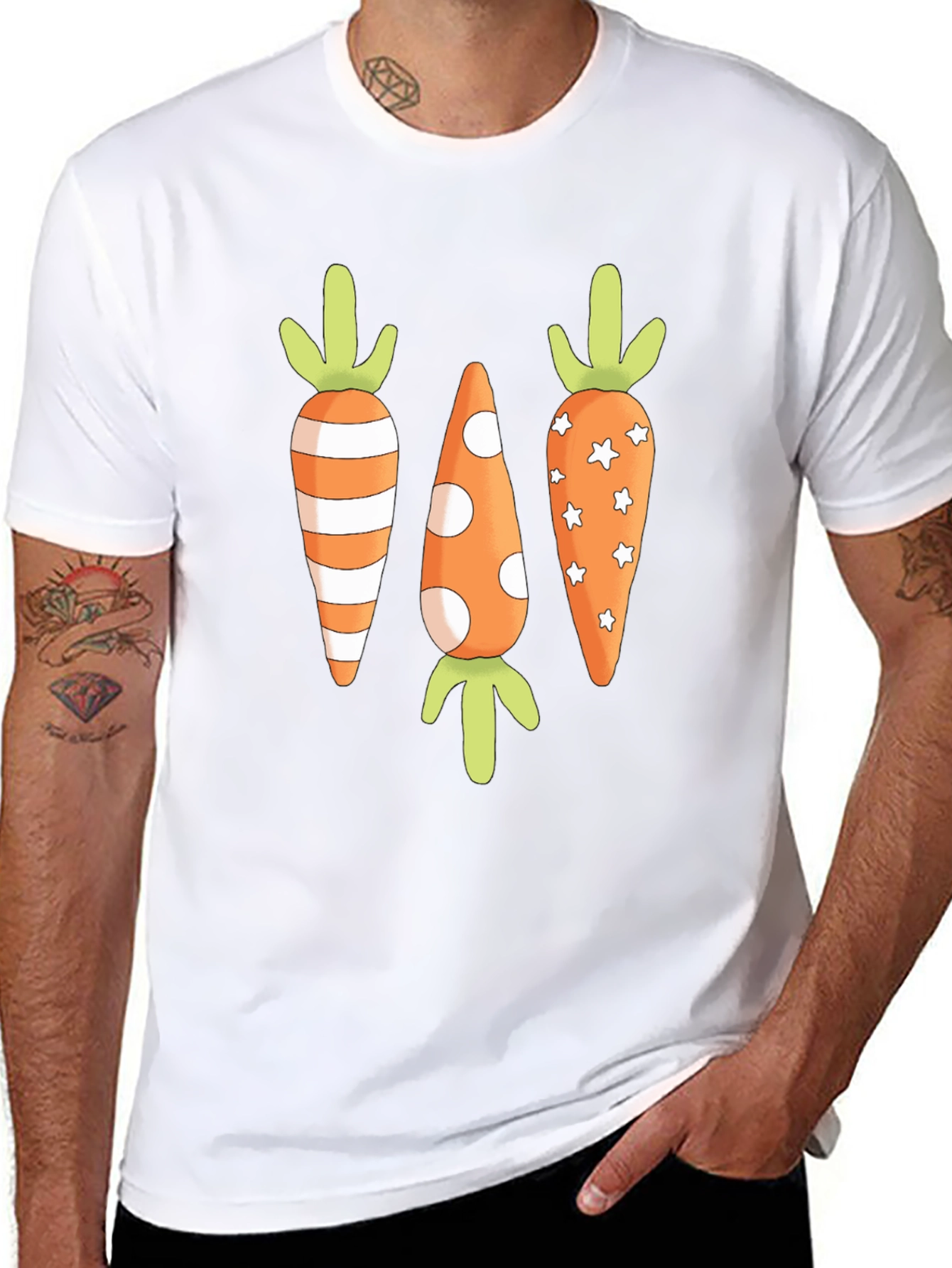 Carrot Print Tee - Easter Holiday T-Shirt