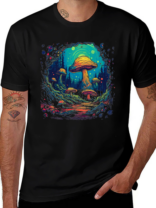 Psychedelic Mushroom Forest Graphic T-Shirt