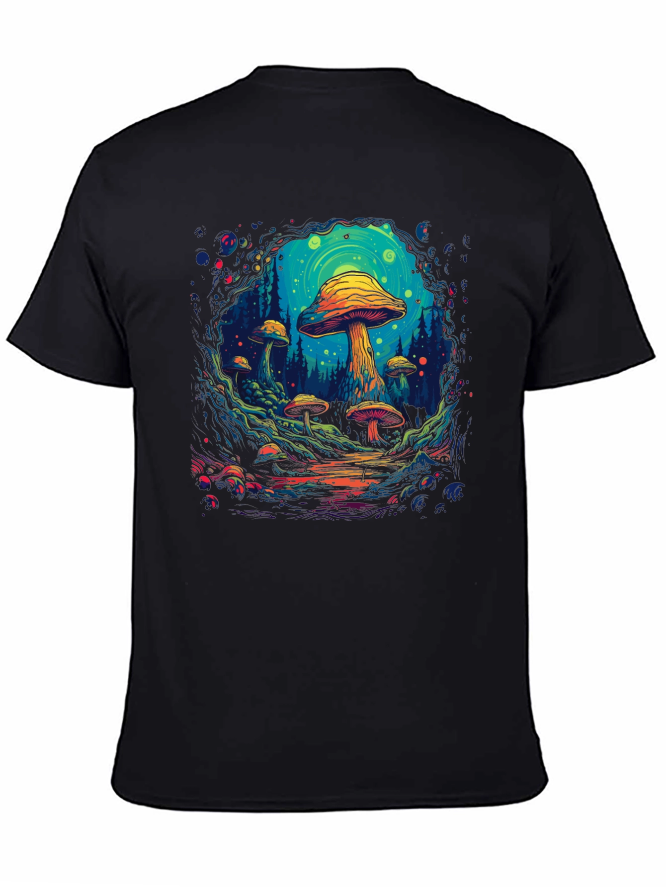 Psychedelic Mushroom Forest Graphic T-Shirt