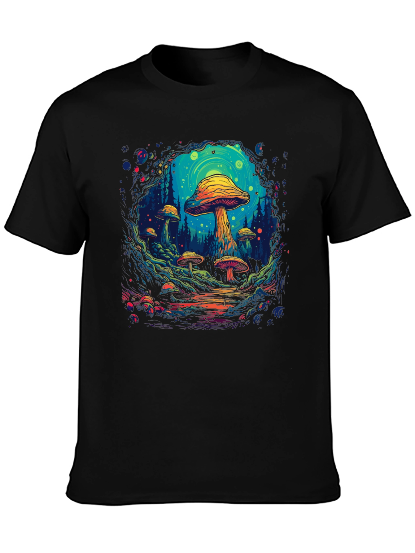 Psychedelic Mushroom Forest Graphic T-Shirt