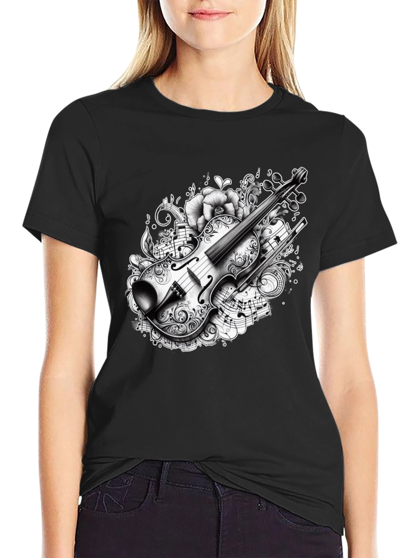 Musical Violin Graphic T-Shirt