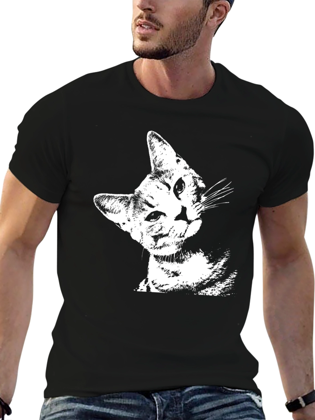 Cool Cat Graphic Black T-Shirt