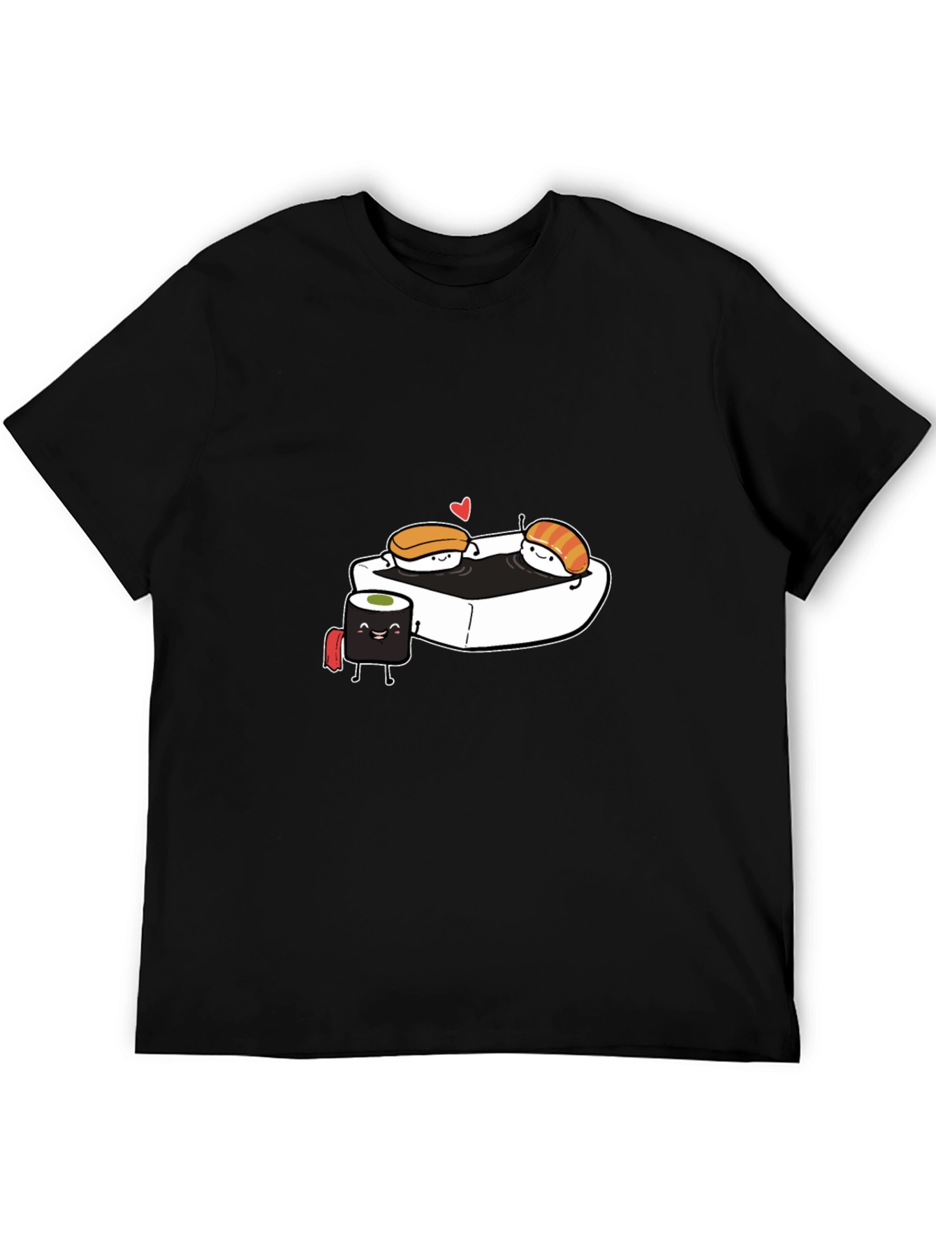Sushi Love T-Shirt - Black Cotton Tee
