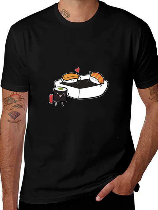 Sushi Love T-Shirt - Black Cotton Tee