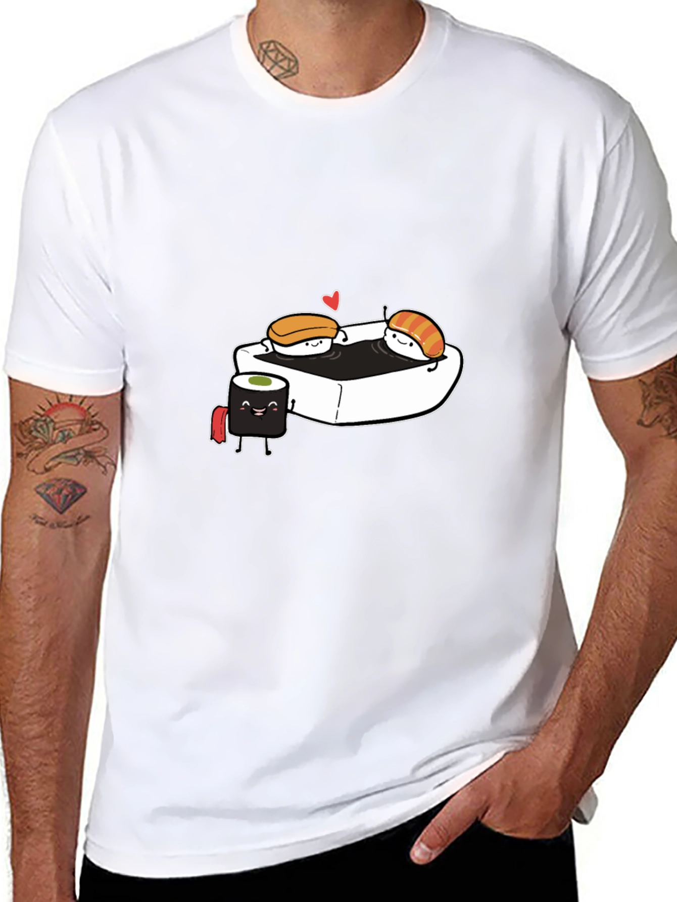 Sushi Love T-Shirt - Black Cotton Tee