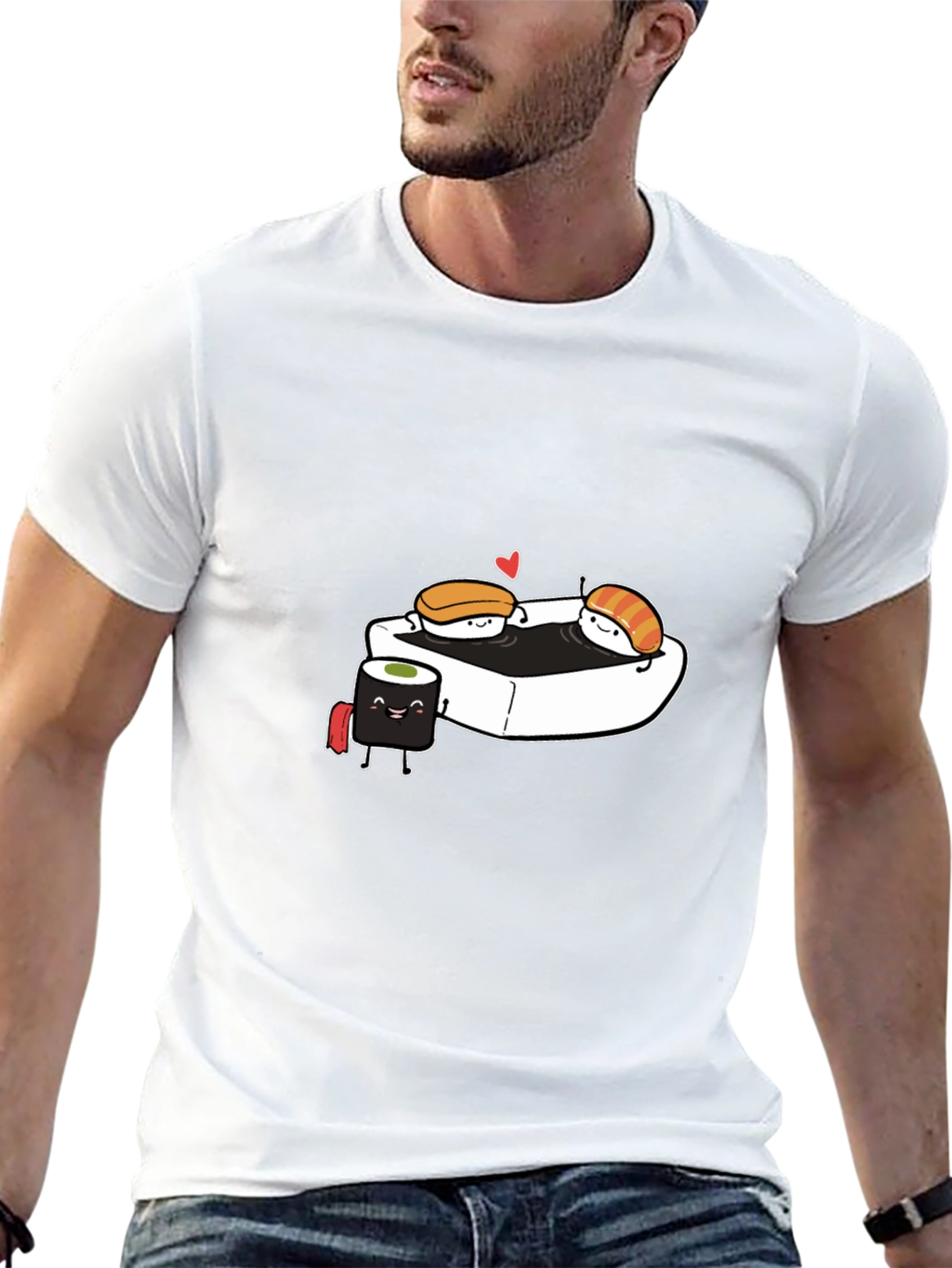Sushi Love T-Shirt - Black Cotton Tee