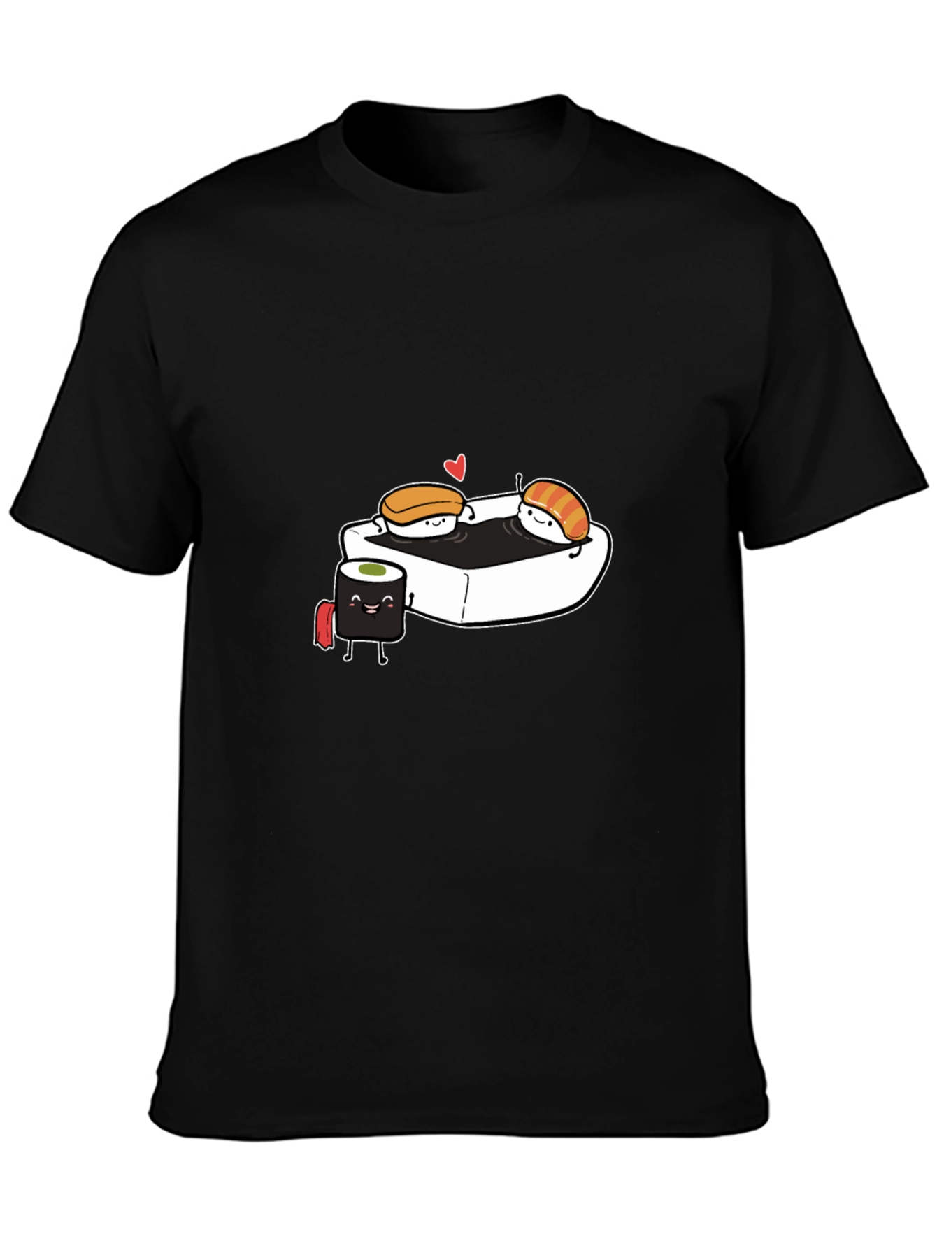 Sushi Love T-Shirt - Black Cotton Tee