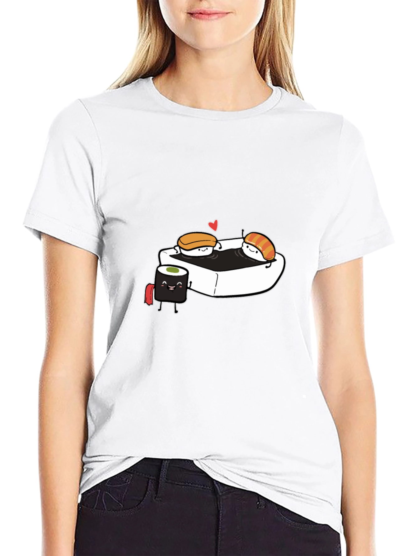 Sushi Love T-Shirt - Black Cotton Tee