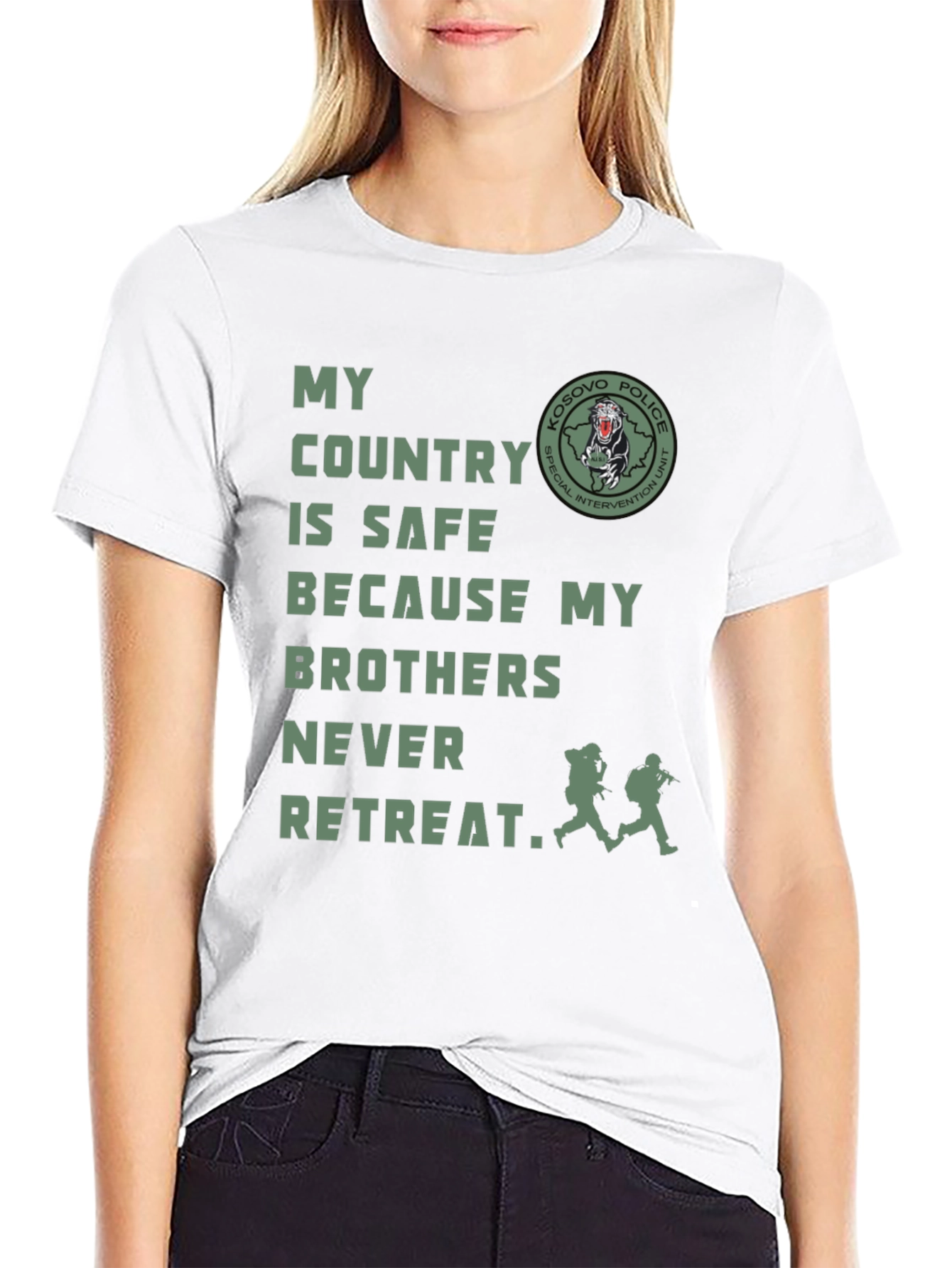 Kosovo Police Brothers Never Retreat T-Shirt