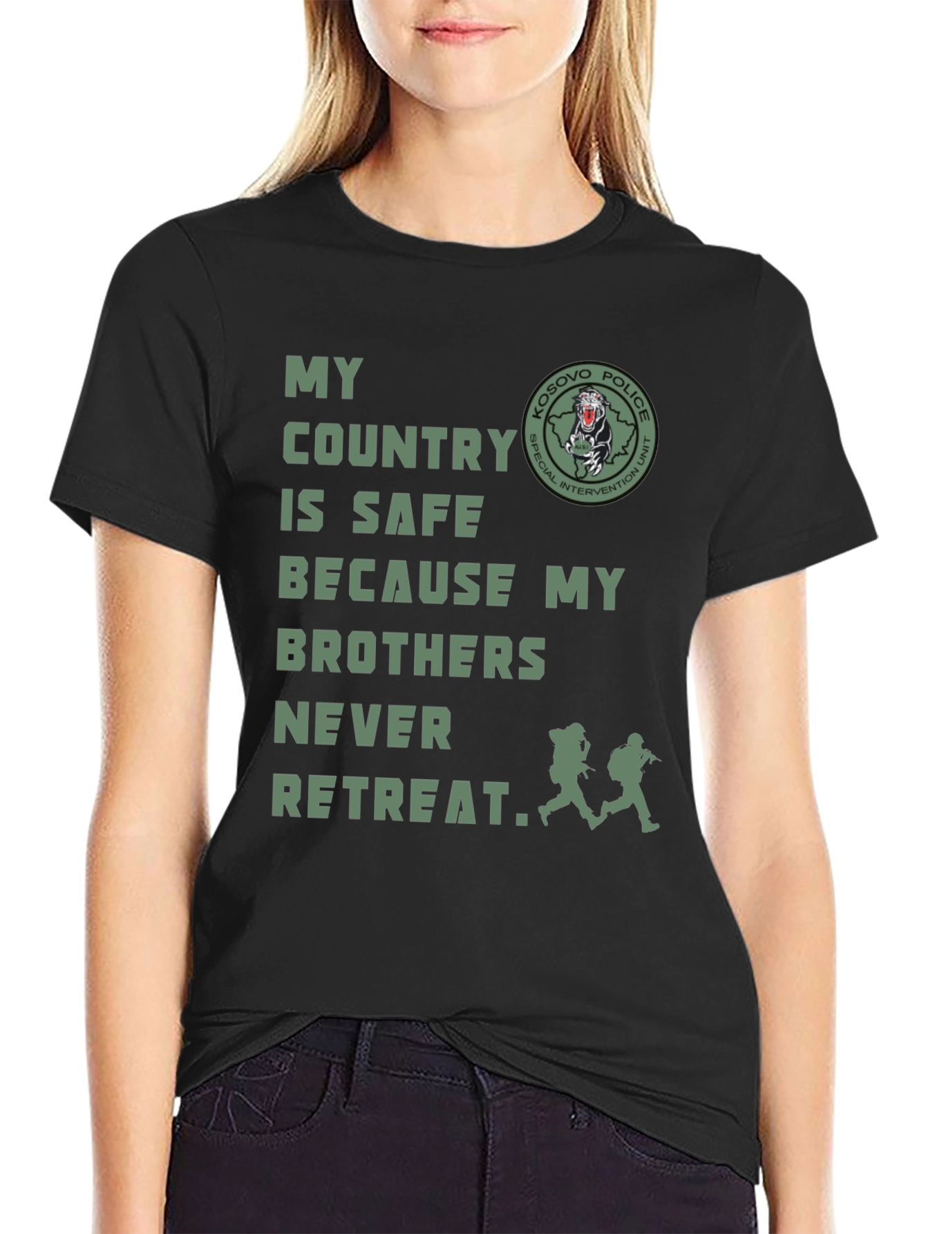 Kosovo Police Brothers Never Retreat T-Shirt