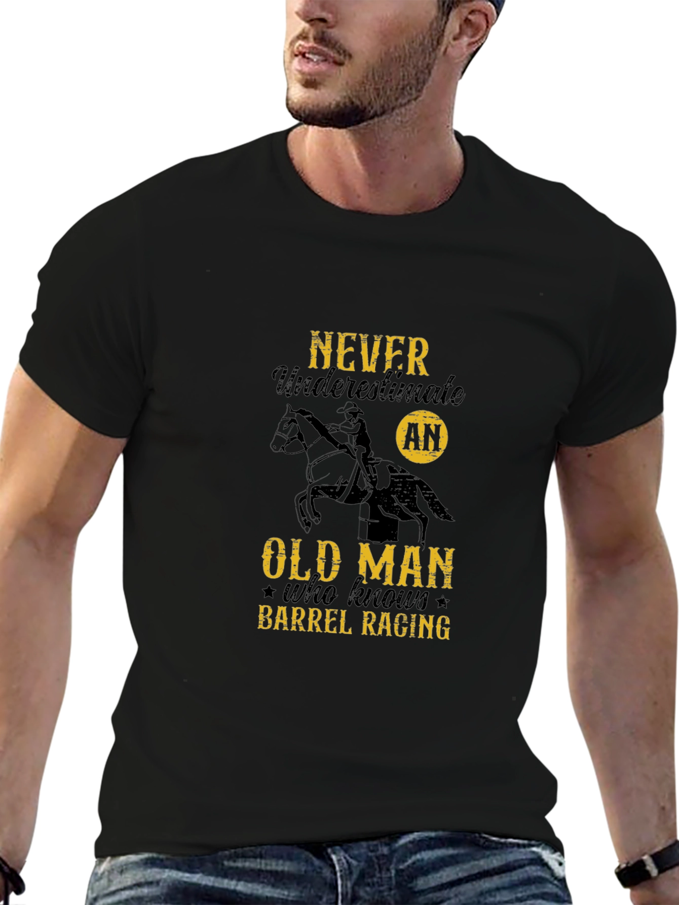 Barrel Racing Old Man Graphic Tee