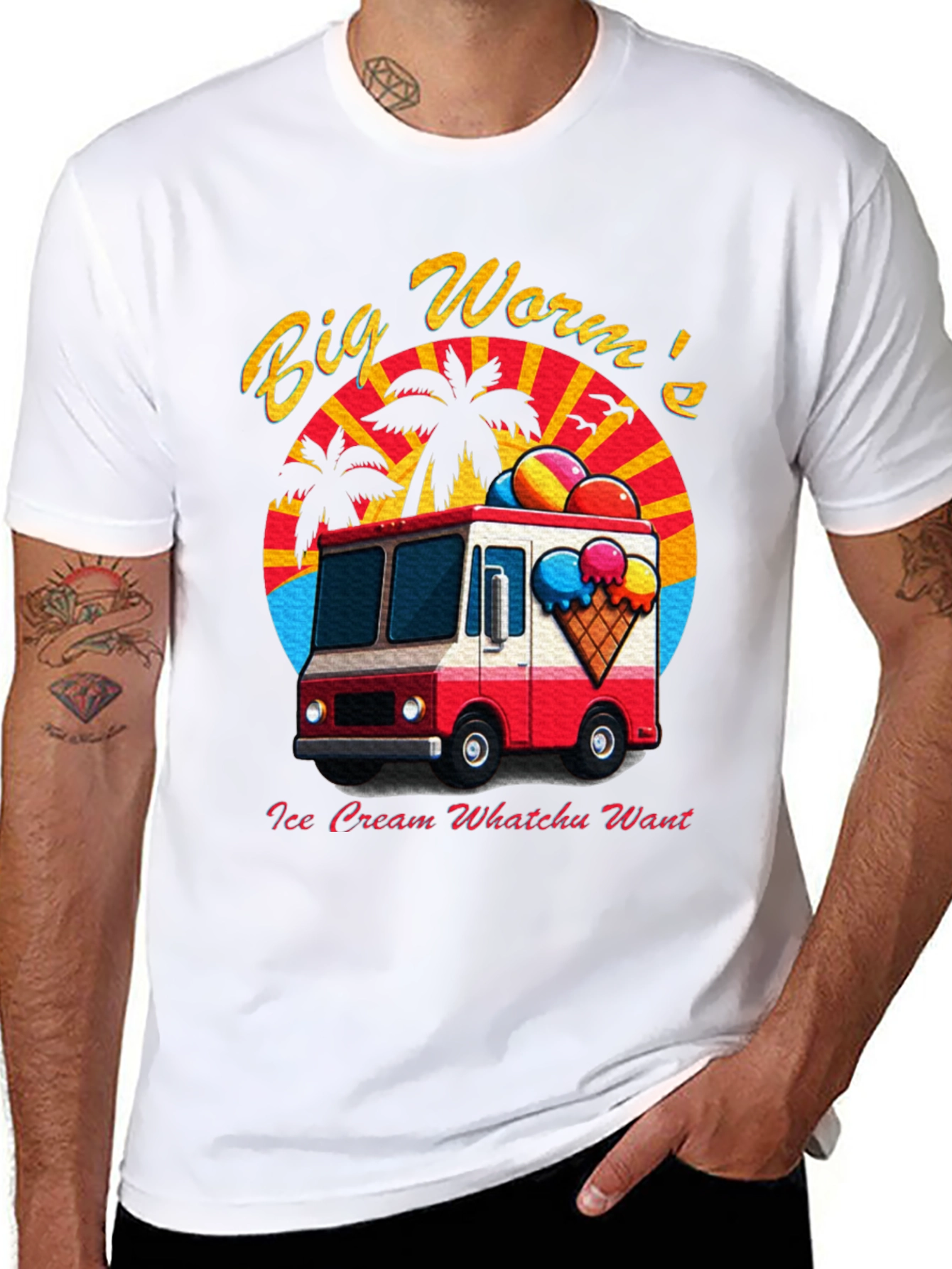 Big Worms Ice Cream Truck Graphic Tee