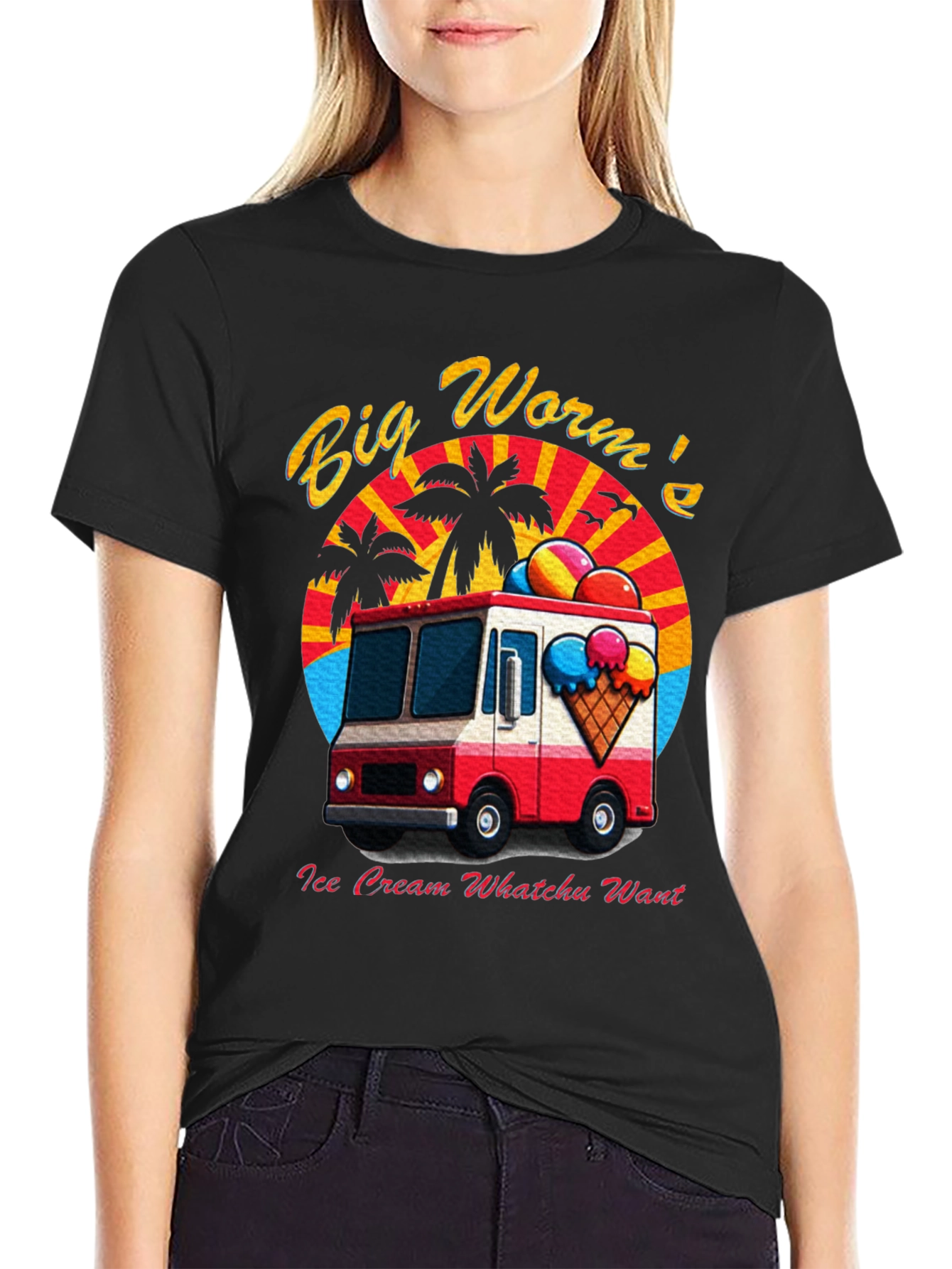 Big Worms Ice Cream Truck Graphic Tee