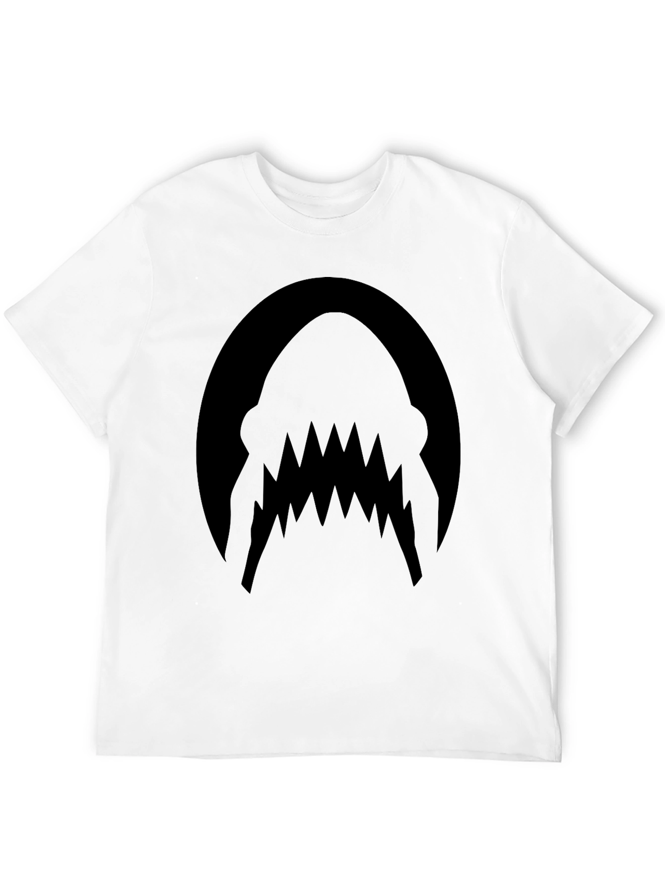 Mens Black Shark Teeth Graphic Tee