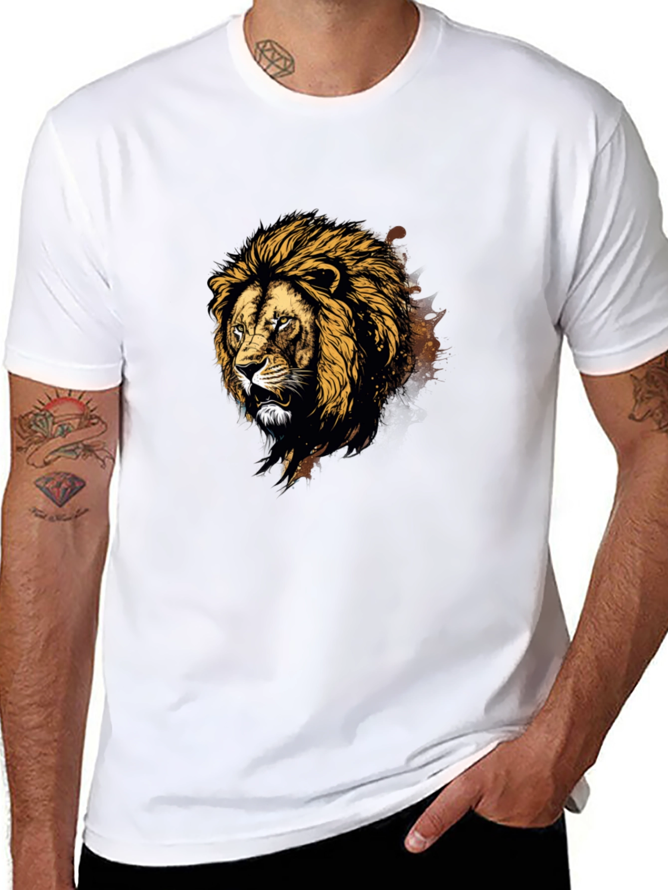 Black Lion Graphic Tee - Fierce Style
