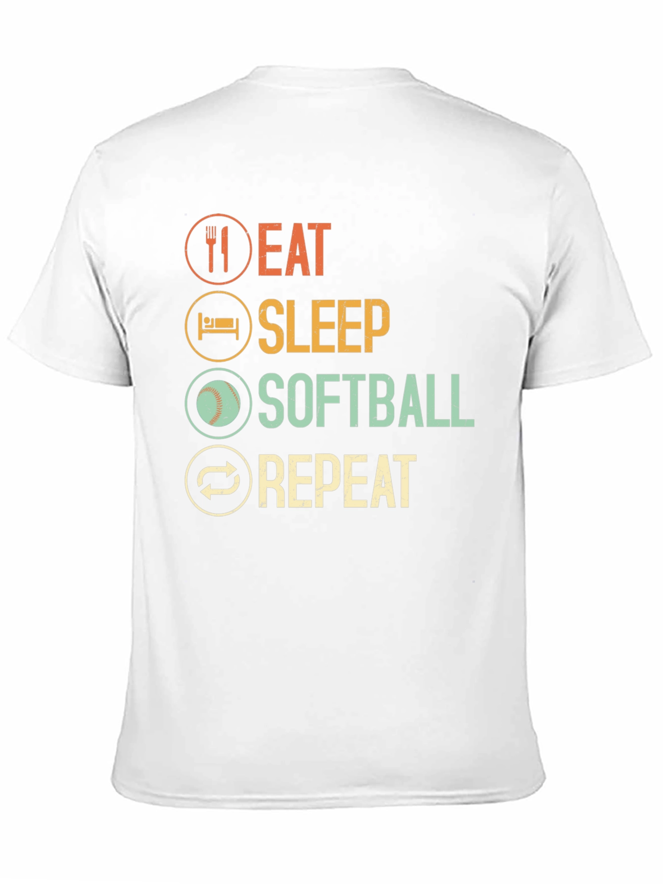 Eat Sleep Softball Repeat Graphic Tee