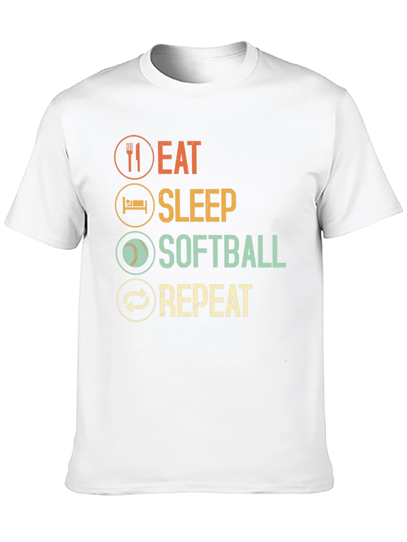 Eat Sleep Softball Repeat Graphic Tee