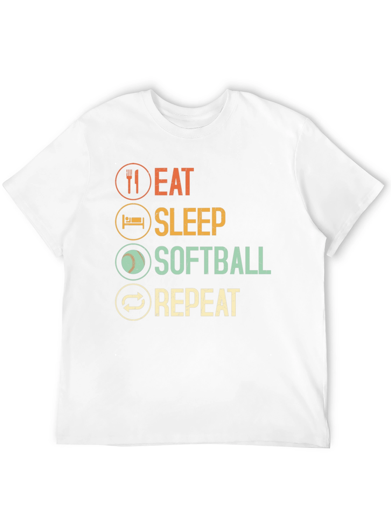 Eat Sleep Softball Repeat Graphic Tee