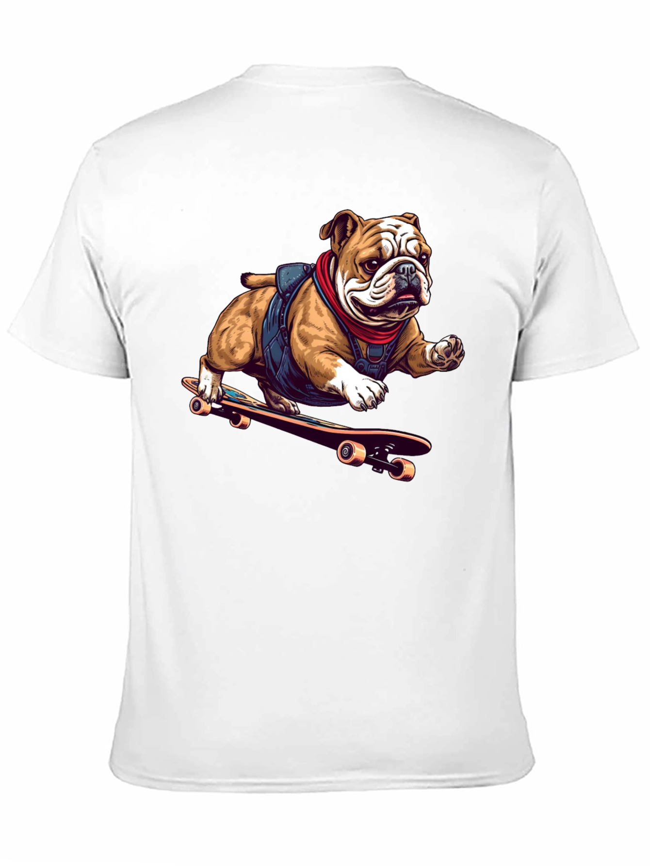 Bulldog Skateboarder Graphic Tee - Cool Black T-Shirt