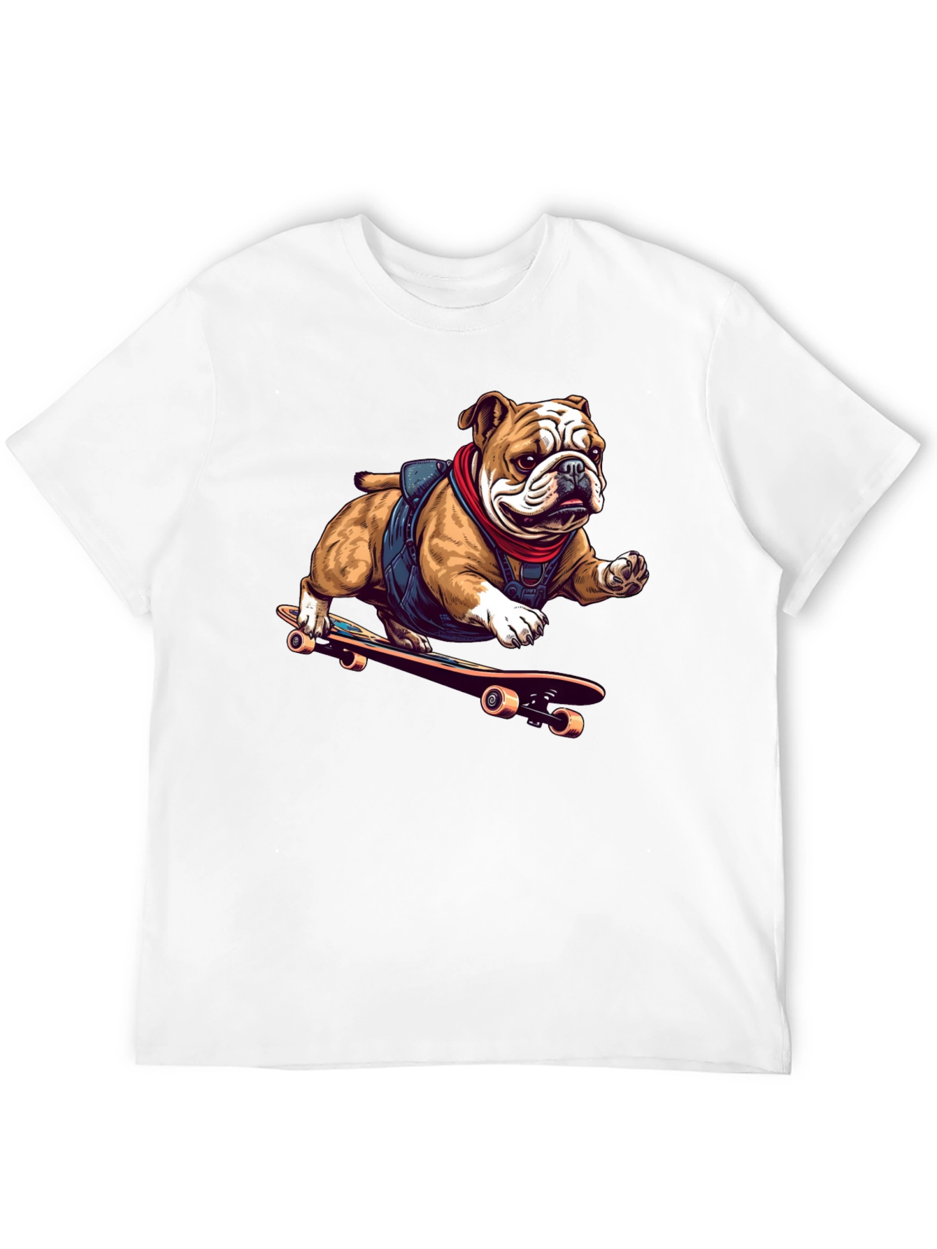 Bulldog Skateboarder Graphic Tee - Cool Black T-Shirt