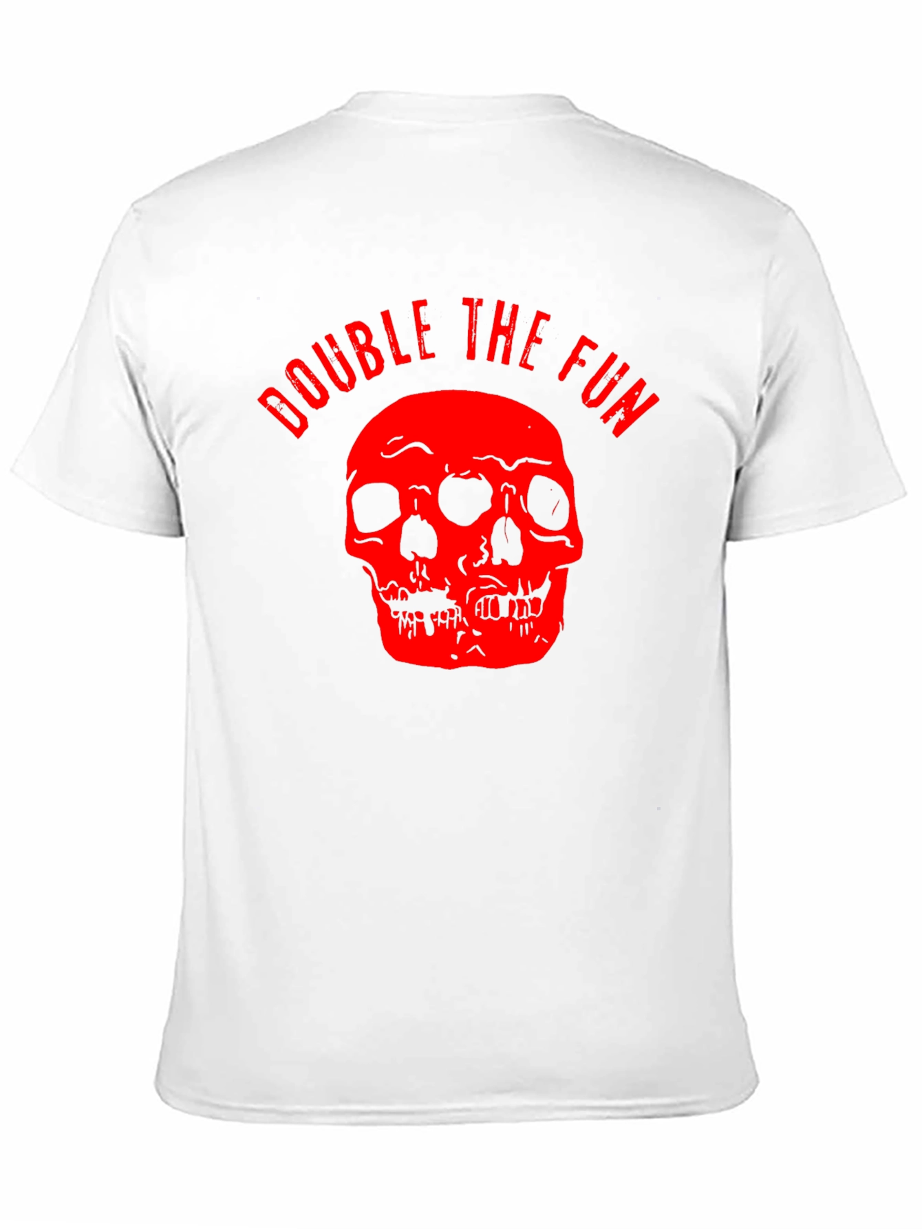 Double the Fun Skull Graphic Tee - Black