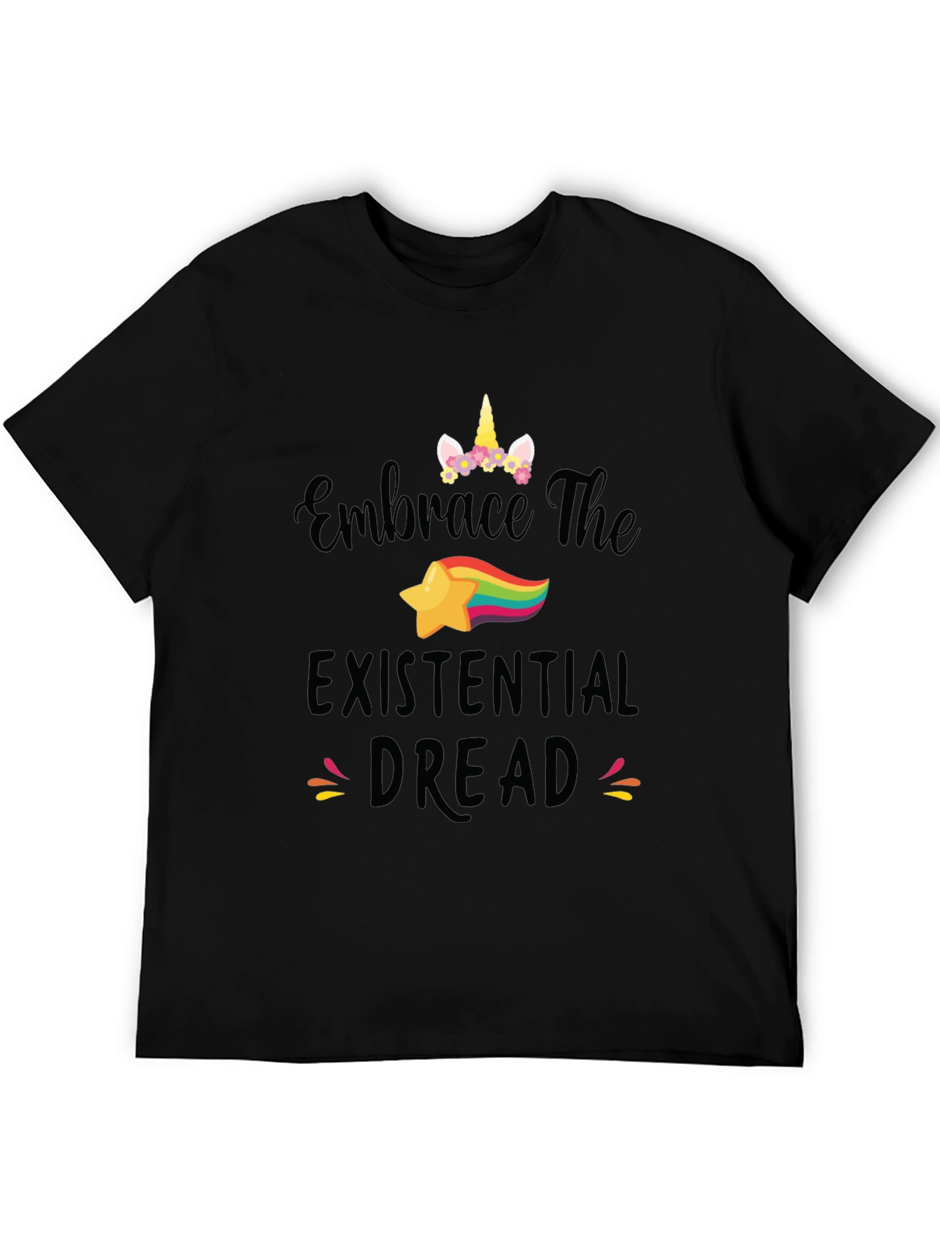 Embrace Existential Dread Unicorn Graphic Tee