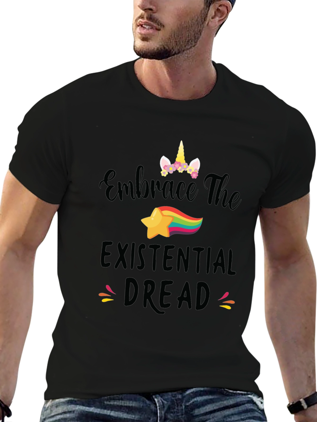 Embrace Existential Dread Unicorn Graphic Tee