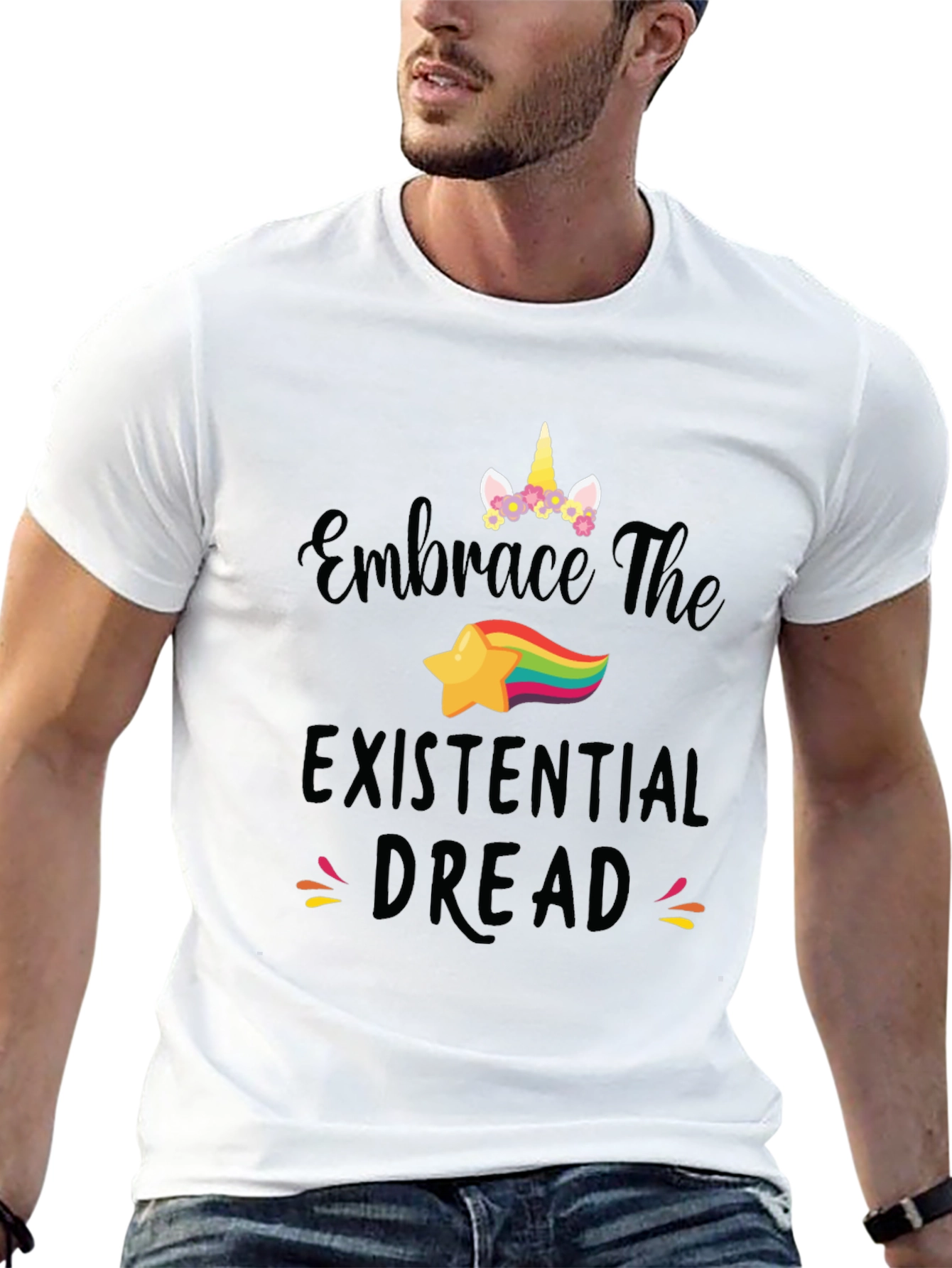 Embrace Existential Dread Unicorn Graphic Tee