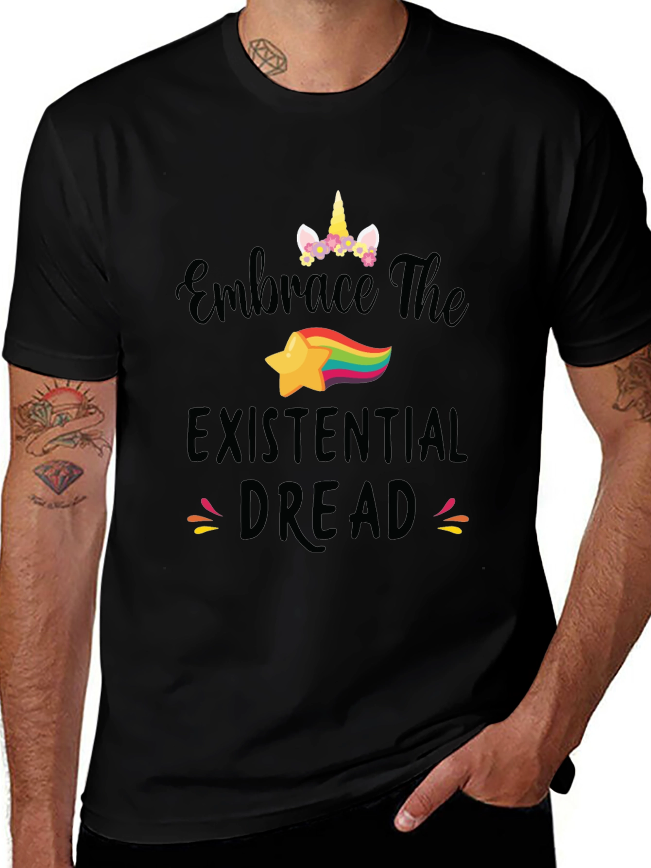 Embrace Existential Dread Unicorn Graphic Tee