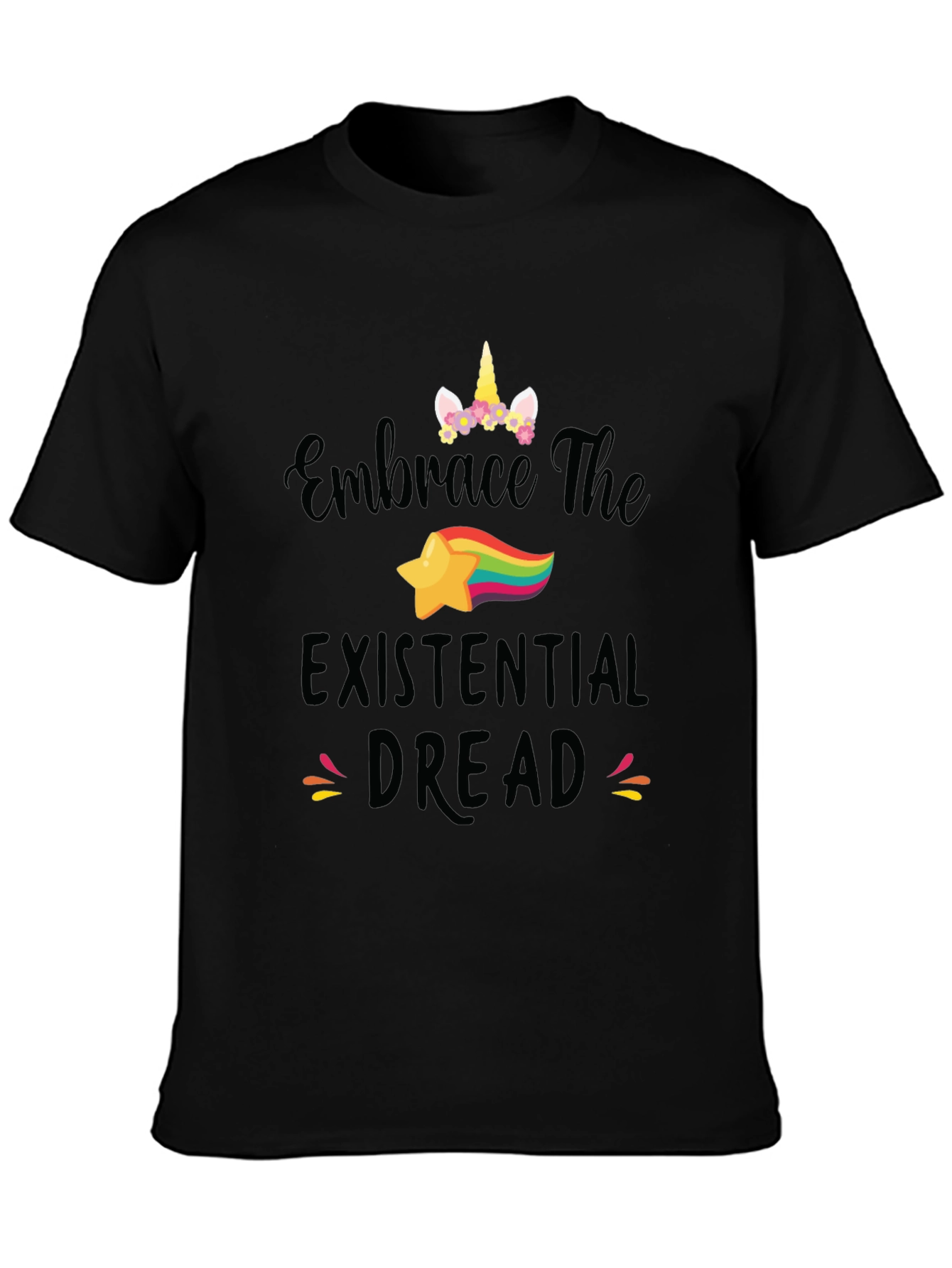 Embrace Existential Dread Unicorn Graphic Tee