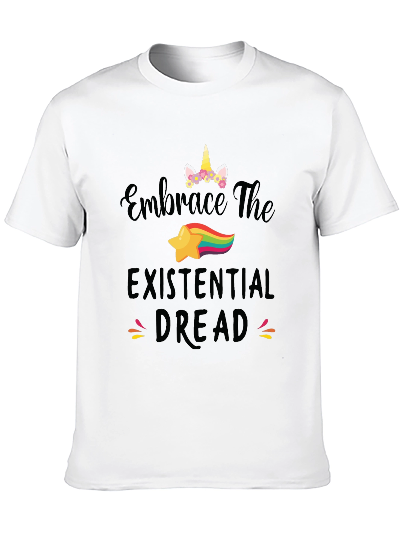 Embrace Existential Dread Unicorn Graphic Tee