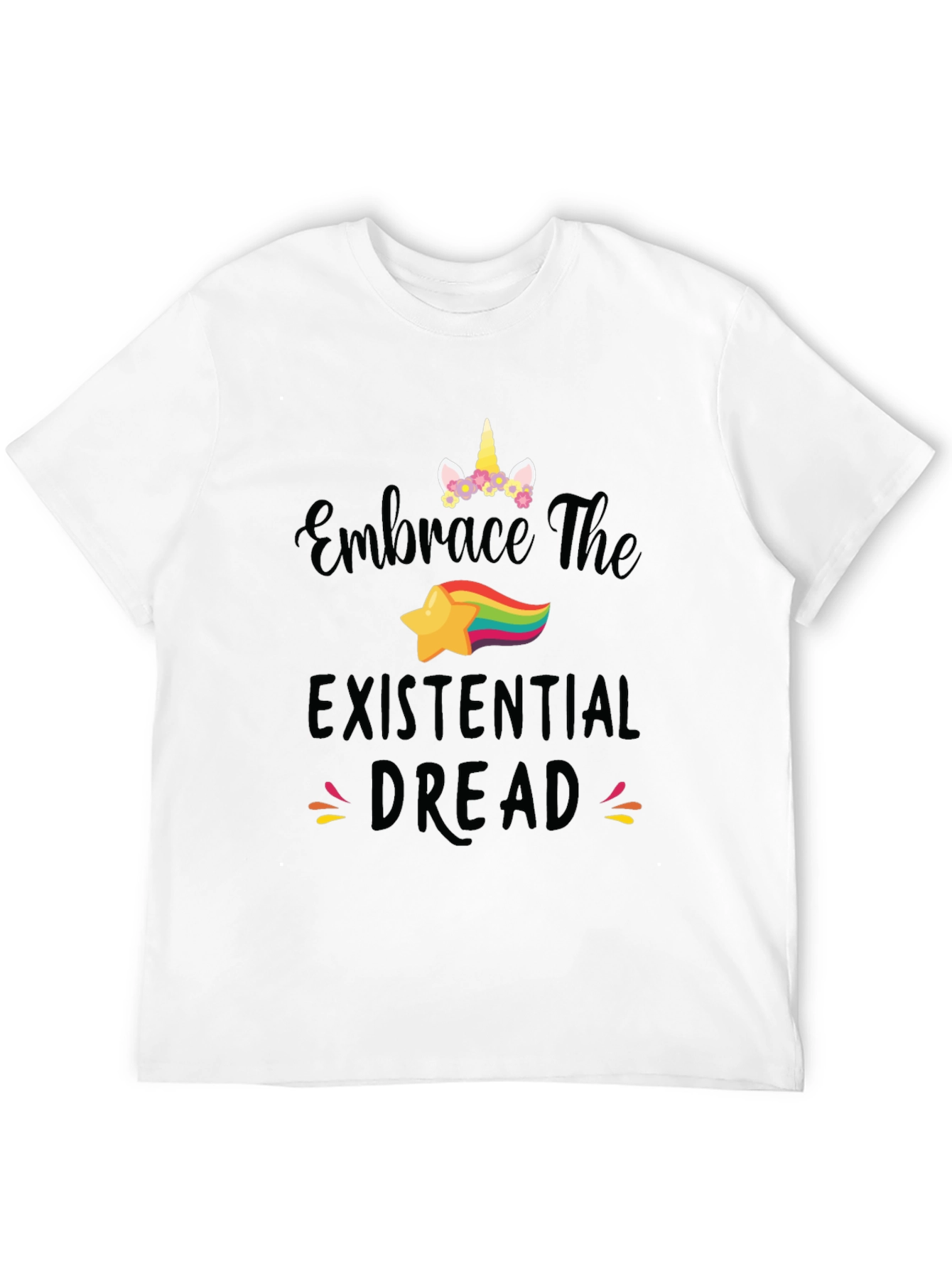 Embrace Existential Dread Unicorn Graphic Tee