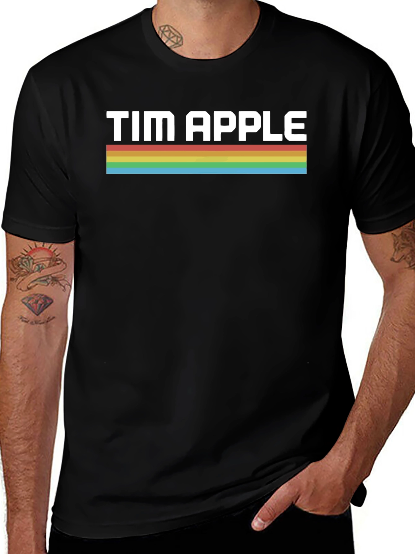 Tim Apple Retro Stripe T-Shirt - Premium Cotton