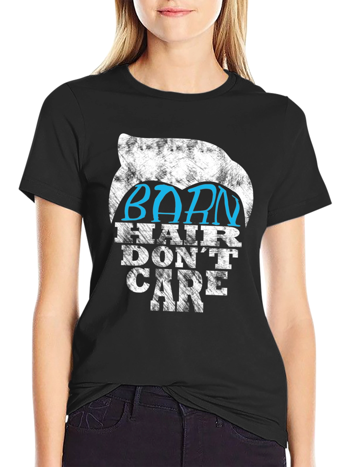 Barn Hair Dont Care Graphic Tee - Black