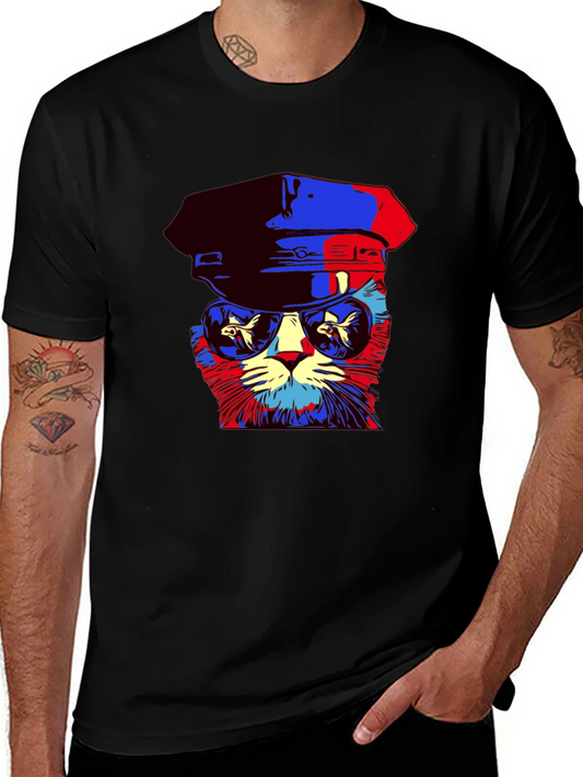 Cool Cat Tee: Pop Art Kitty in Shades
