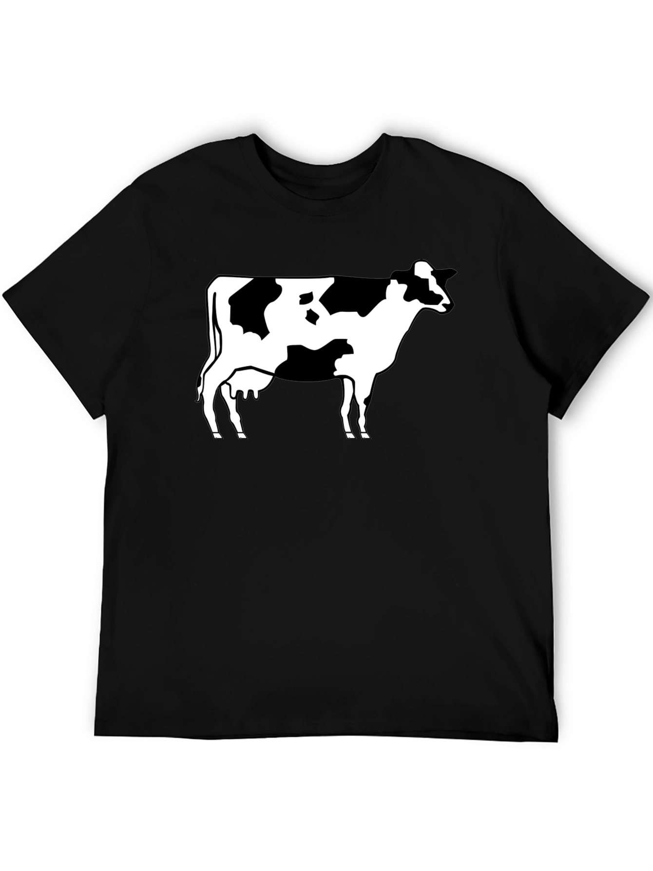 Cow Print Black T-Shirt - Classic Animal Graphic Tee