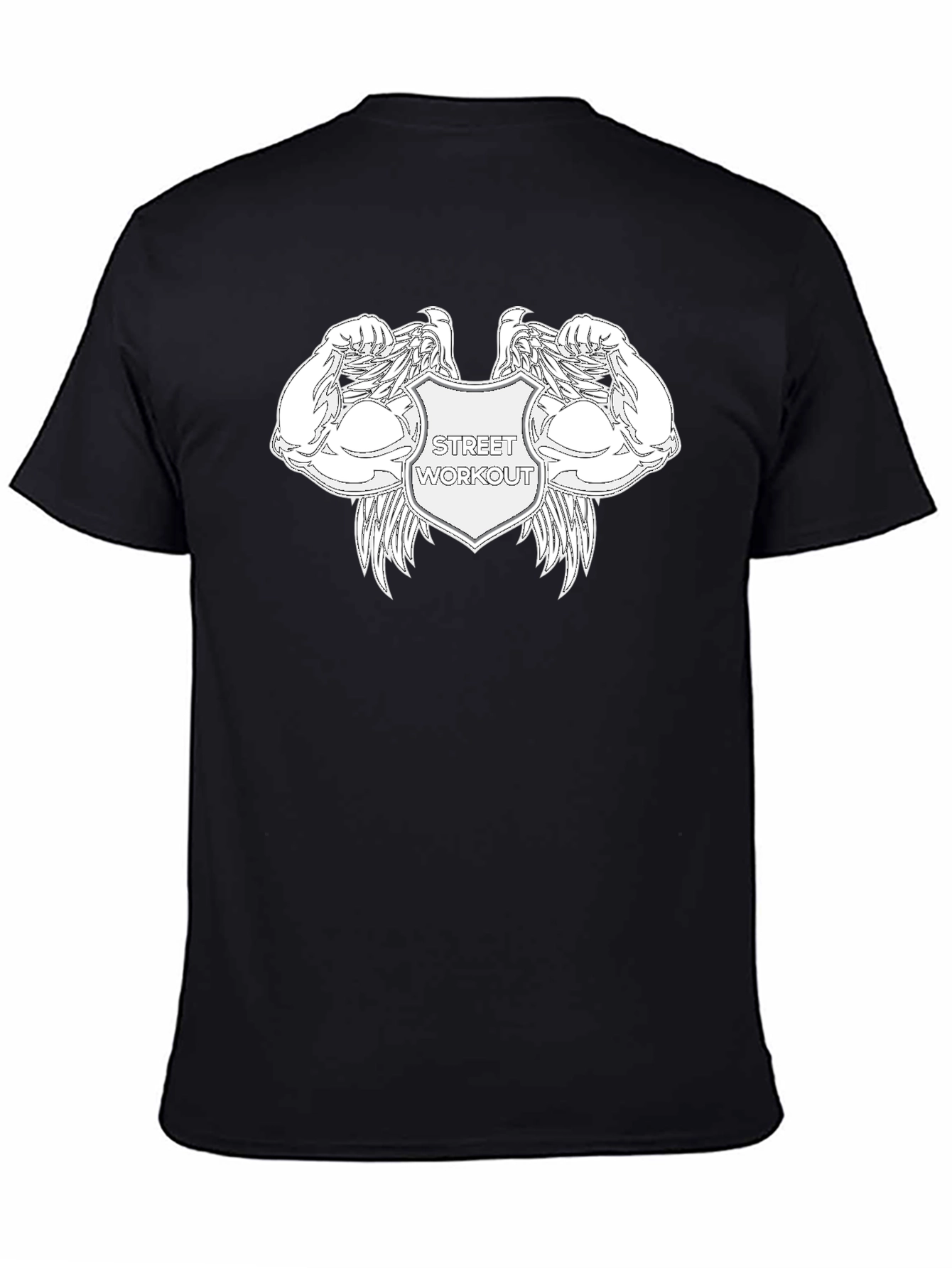 Street Workout Graphic Tee - Black Cotton Blend