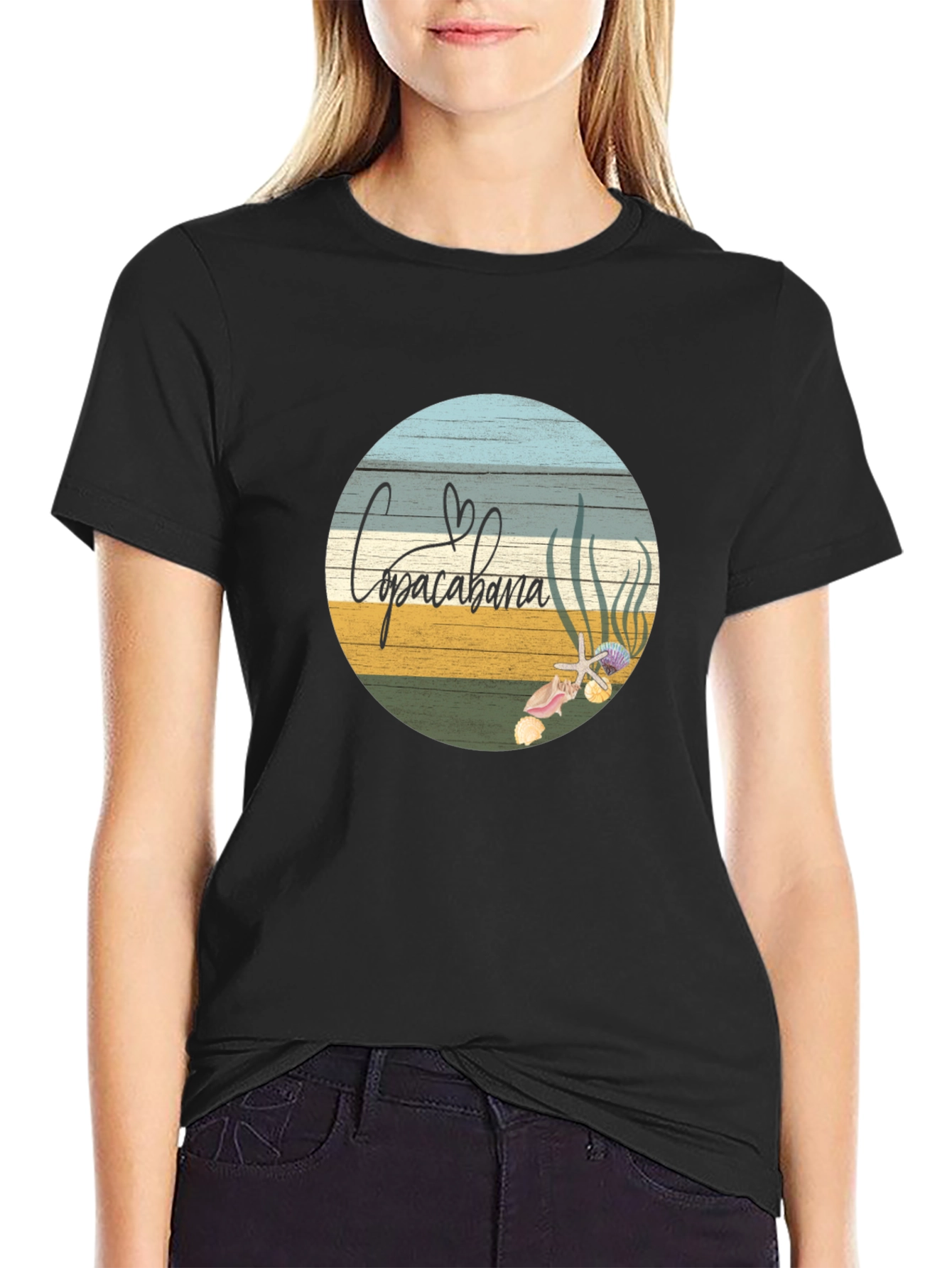 Copacabana Beach Scene Graphic T-Shirt