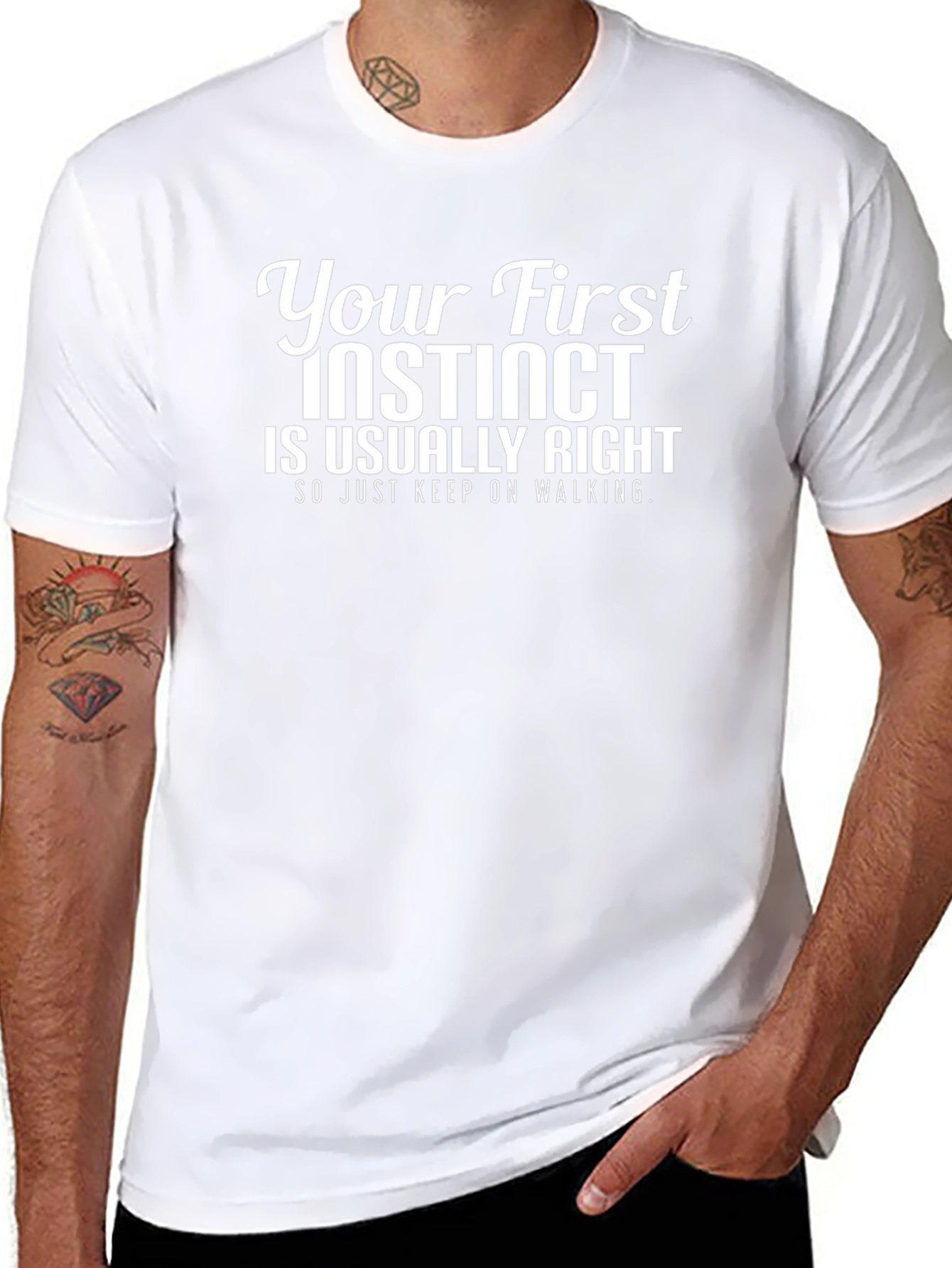 Instinct is Right Graphic T-Shirt - Black Cotton Tee
