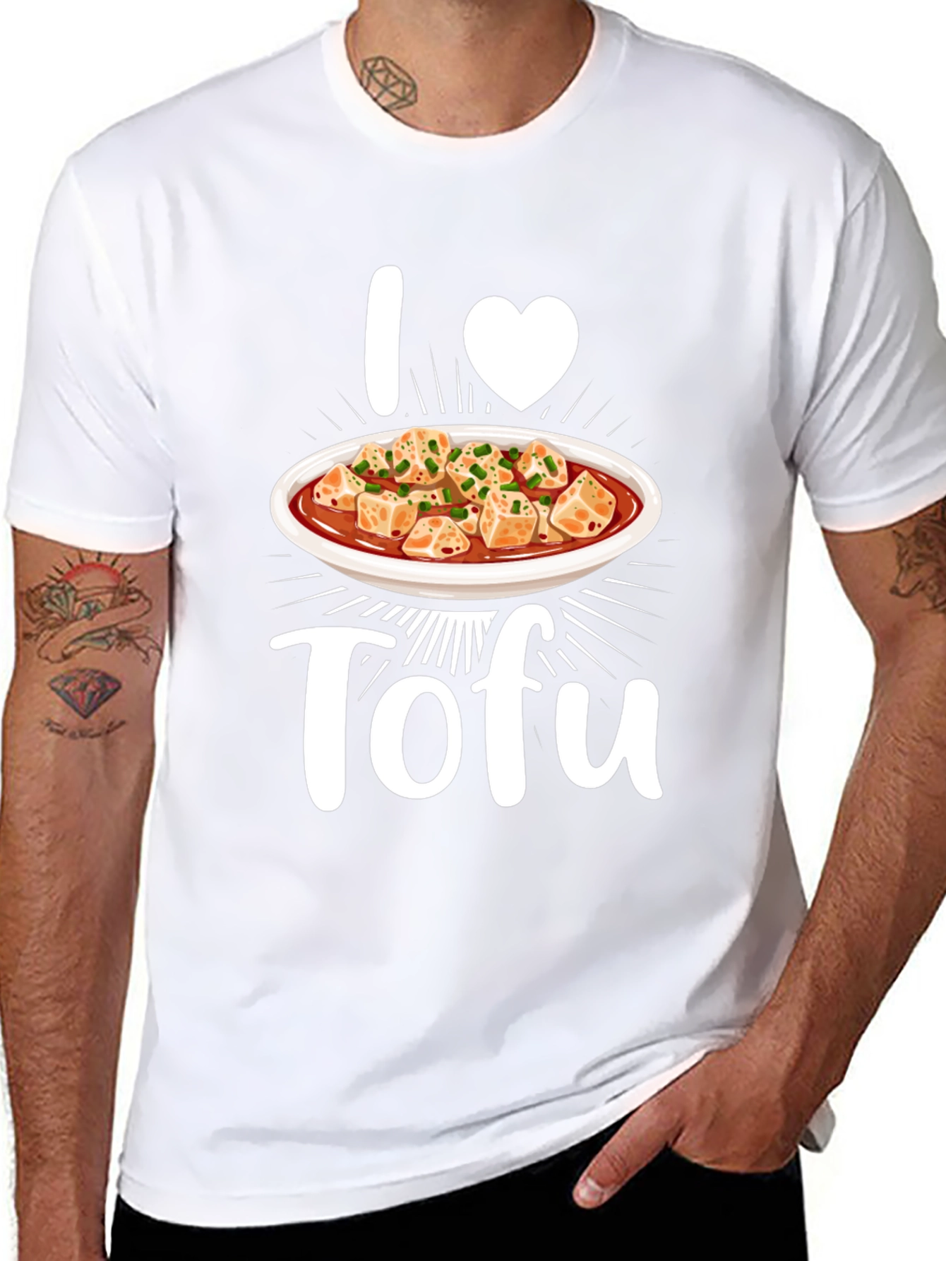 I Heart Tofu Graphic Tee - Vegan Foodie T-Shirt
