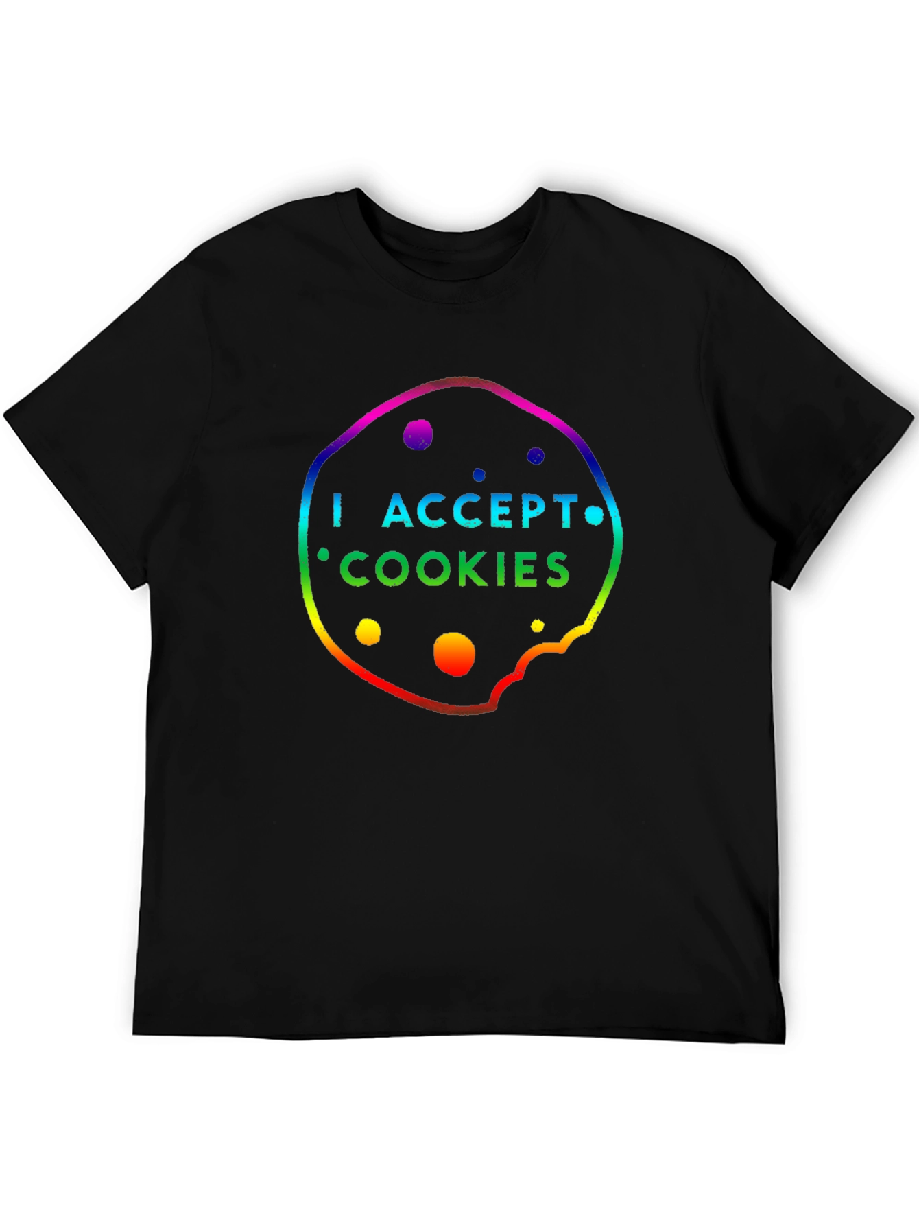 I Accept Cookies Rainbow T-Shirt Novelty Tech Geek Shirt