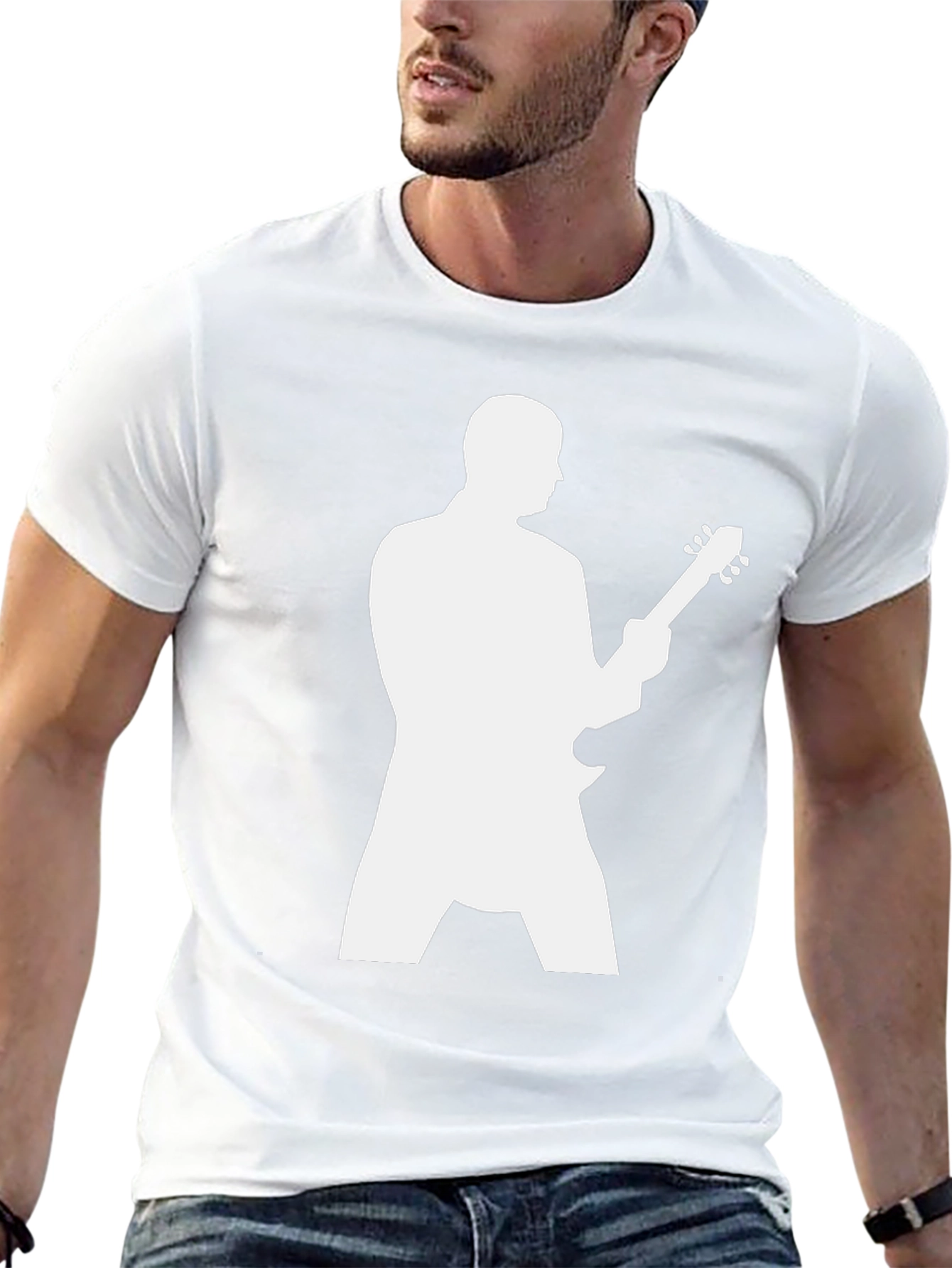 Guitarist Silhouette Graphic Black T-Shirt