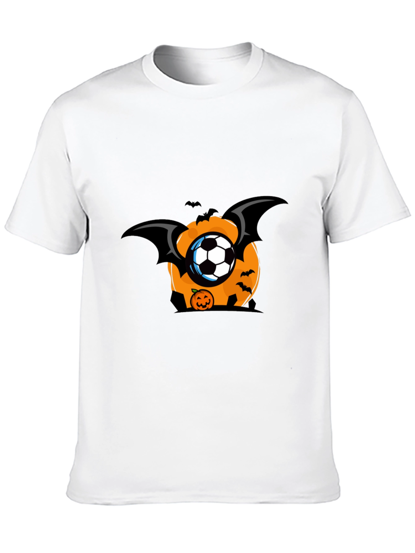 Halloween Soccer Pumpkin Bat T-Shirt