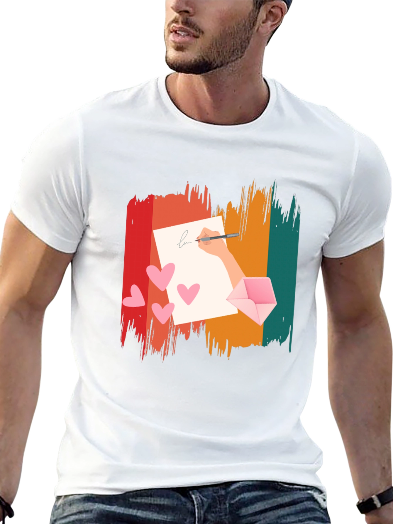 Retro Love Letter Graphic Tee - Black