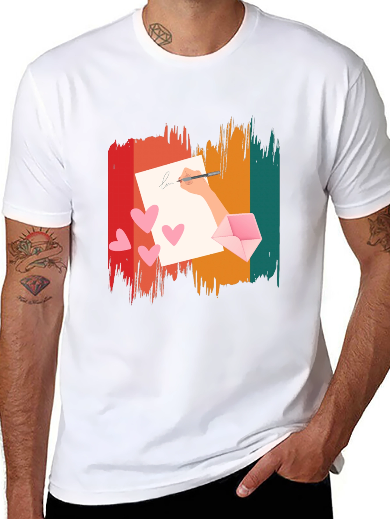 Retro Love Letter Graphic Tee - Black