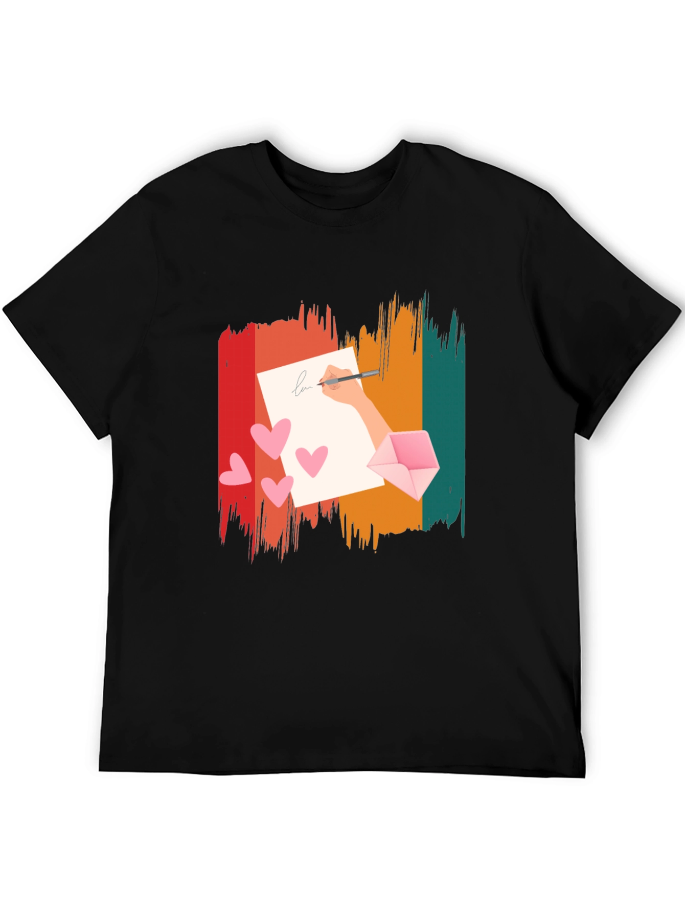Retro Love Letter Graphic Tee - Black