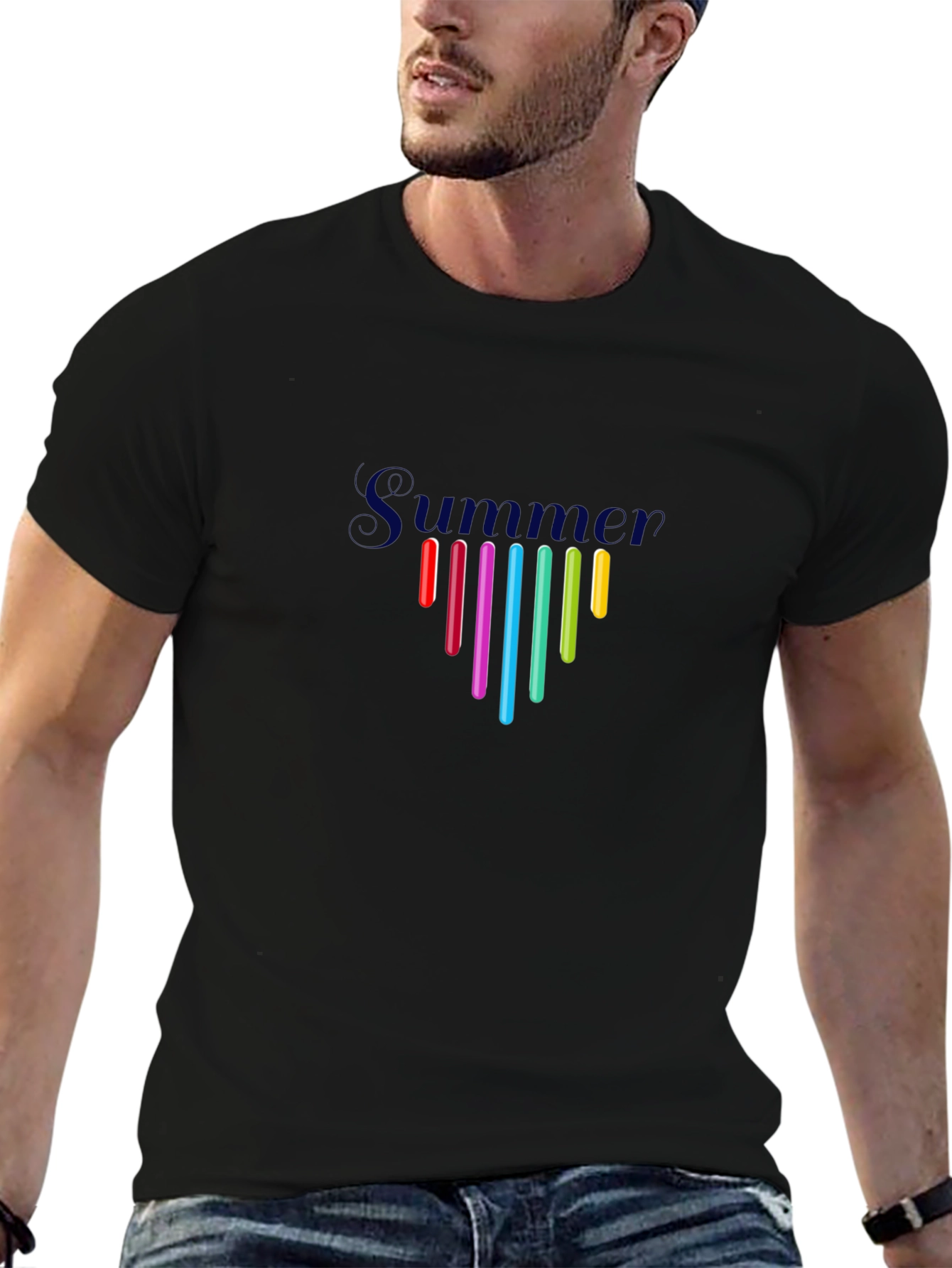 Summer Vibes Black Graphic Tee