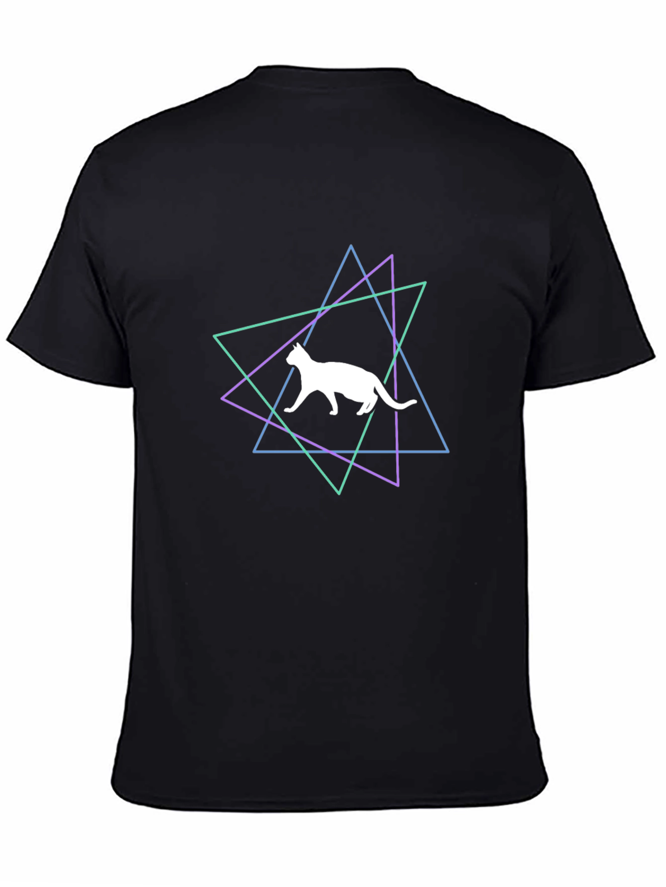 Geometric Cat Graphic T-Shirt